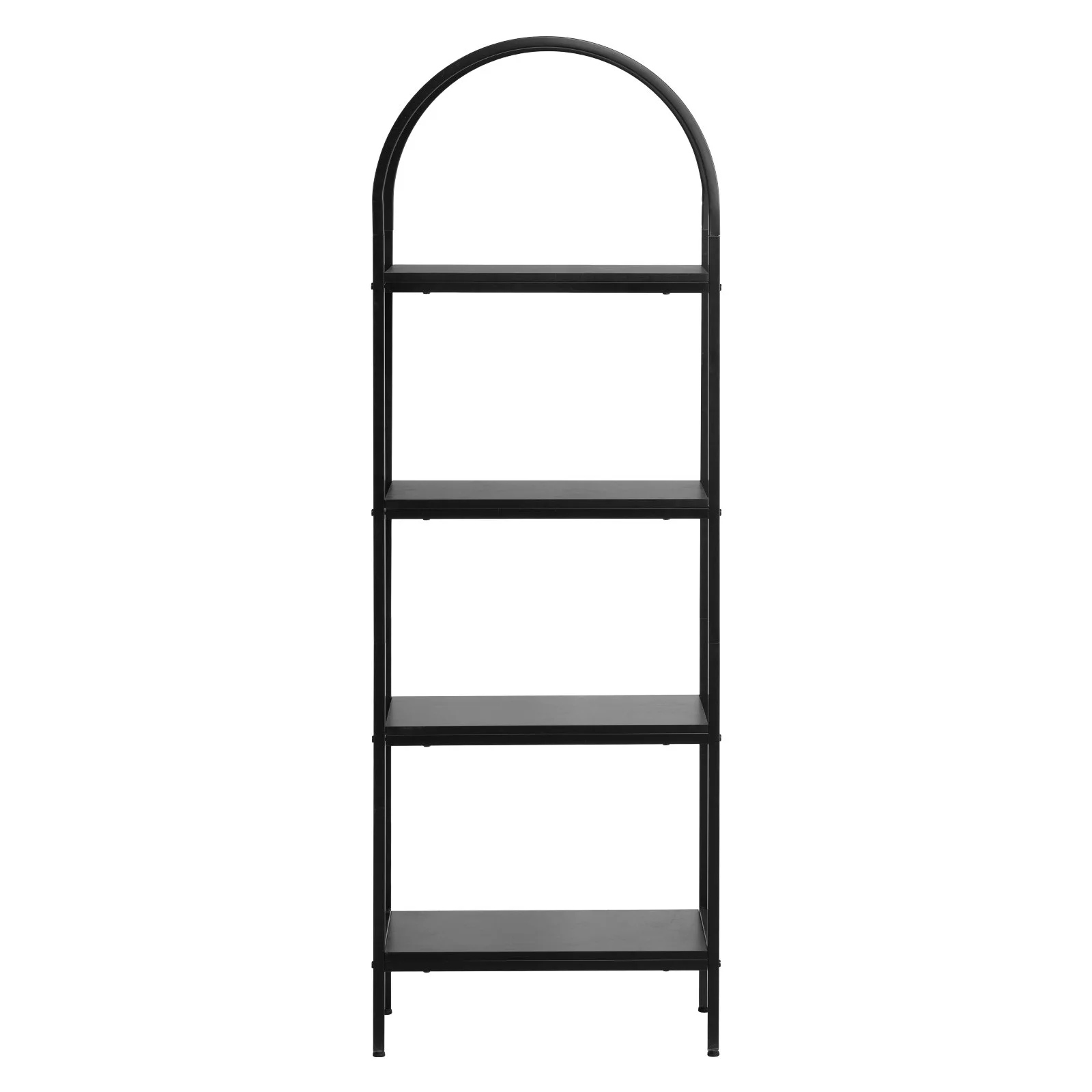 Open Bookshelf, 4-Tier, Arched Bookcase Storage Shelves with Metal Frame, Industrial Metal Book Organizer, Freestanding Display Rack Tall Shelving Unit, for Office, Bedroom, Living Room, Black - Image 8