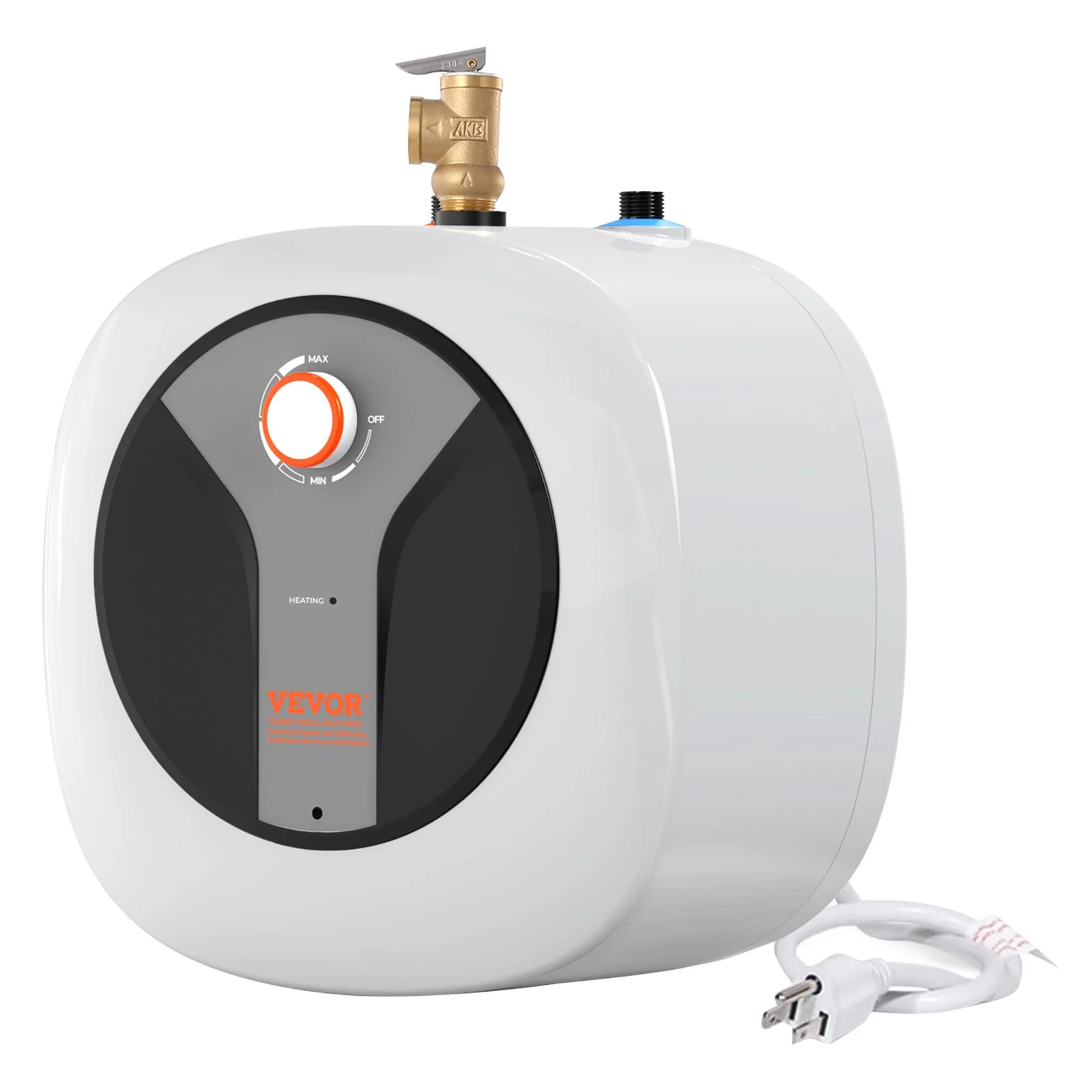 Electric Mini-Tank Water Heater 4-Gallon Tank, 1440W Hot Water Boiler Storage, Safety Temperature Pressure Valve Easy Install, for Kichen Bathroom Restaurant, Shelf Wall Mounted