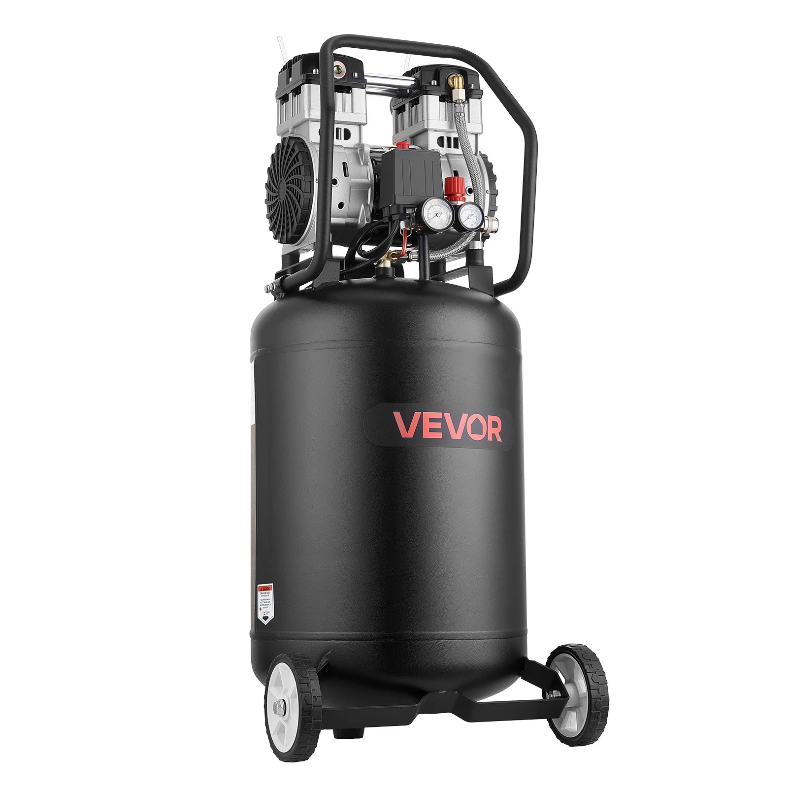20-Gallon Air Compressor, 2HP 4.5 SCFM at 90PSI, Max 125PSI Pressure Oil-Free Air Compressor Tank, Portable on Wheels for Auto Repair, Tire Inflation, Spray Painting, Woodwork Nailing, 120V
