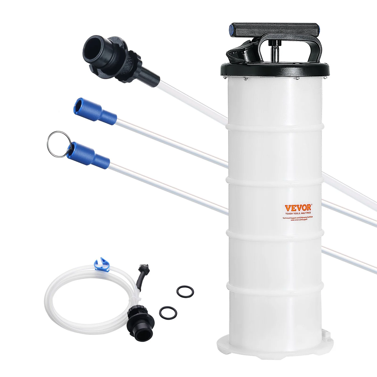 Fluid Extractor, 1.74 Gallons (6.5 Liters), Manual Hand-Operated Oil Changer Vacuum Fluid Extractor with Dipstick and Hose, Oil Extractor Change Pump for Automotive Fluids Vacuum Evacuation