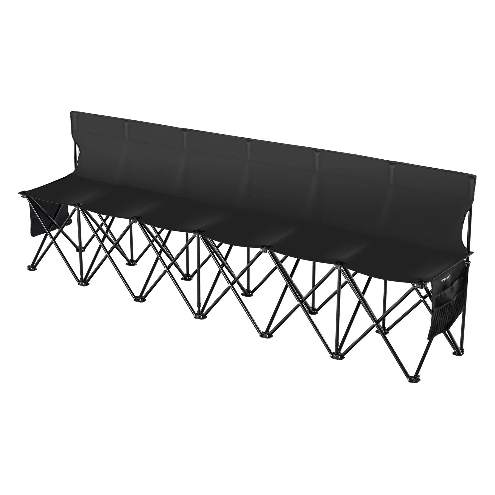 Portable Folding Bench, 6 Seat Foldable Soccer Bench with Side Pockets and Carrying Bag, Lightweight Sideline Seating with Back Rest for Football, Baseball, Camping, Outdoor Events, Black - Image 12