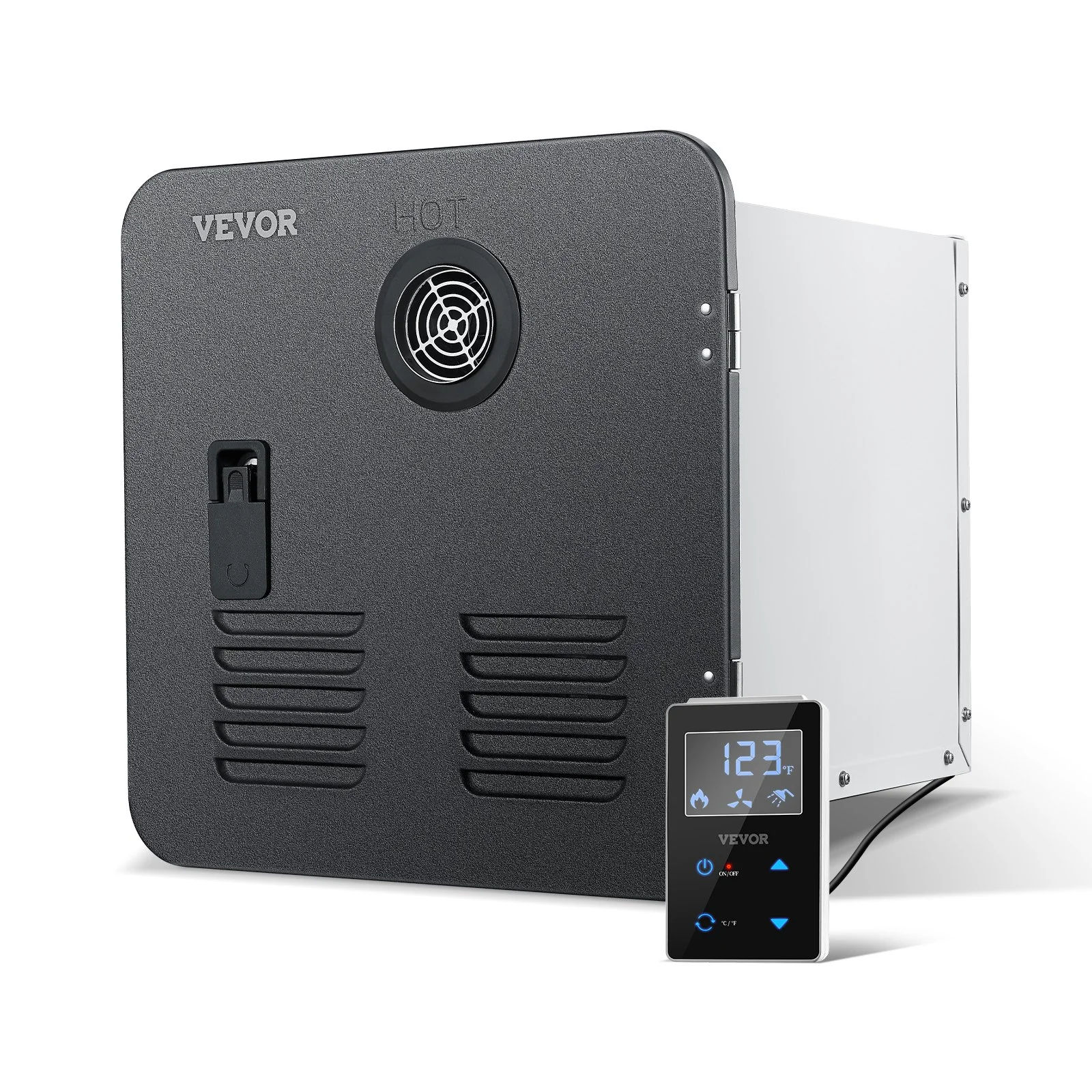 RV Tankless Water Heater, Instant Shower with 15 x 15 inches Black Door and Remote Controller, 42000BTU Optimized Comfort Performance Hot Water, Ideal for RVers' Family Everyday Use, Black