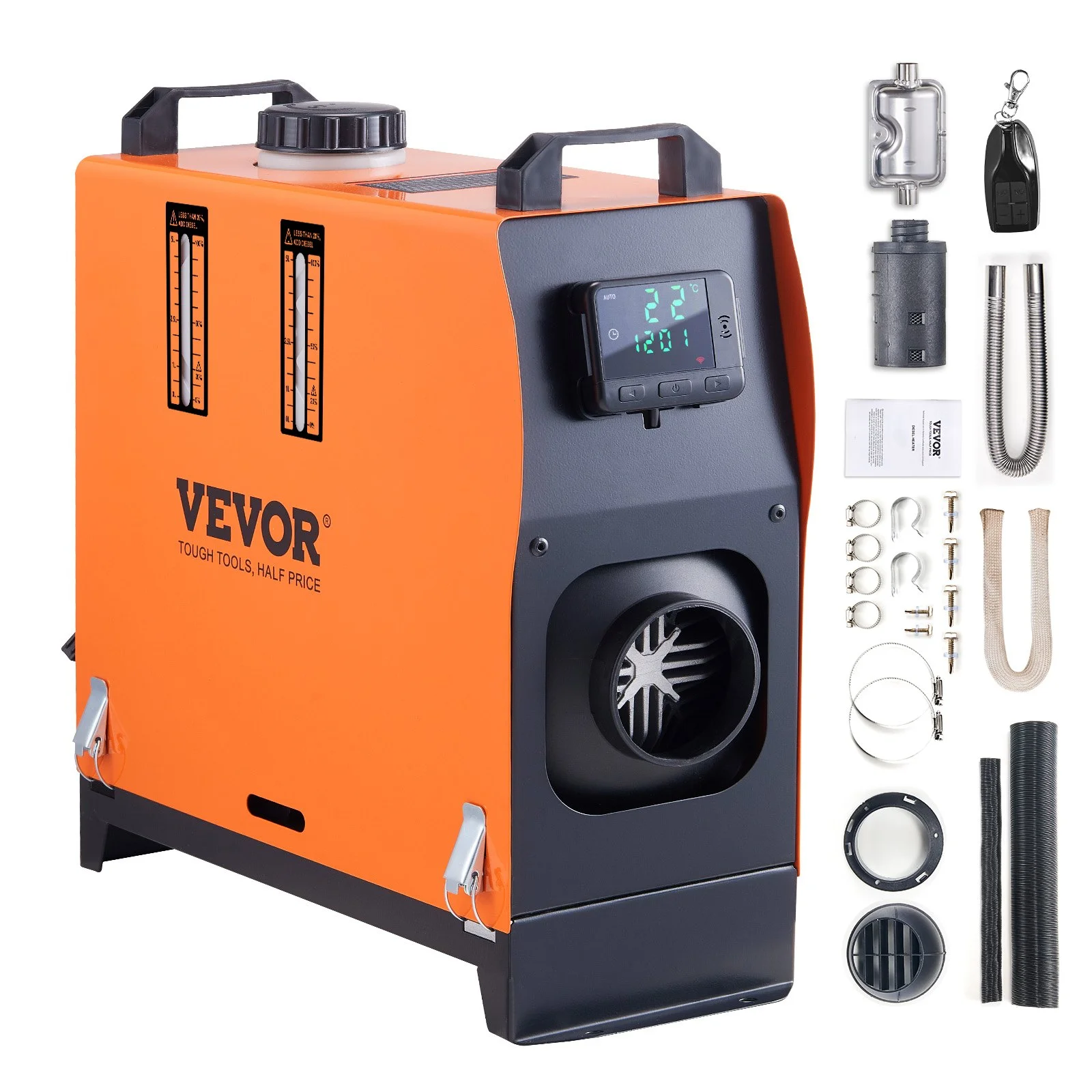 Diesel Air Heater, 12V 5KW All-on-one Diesel Heater with Remote Control and LCD, 5L Fuel Tank Portable Diesel Parking Heater, Rapid Heating for RV Trailer Camper Van Boat