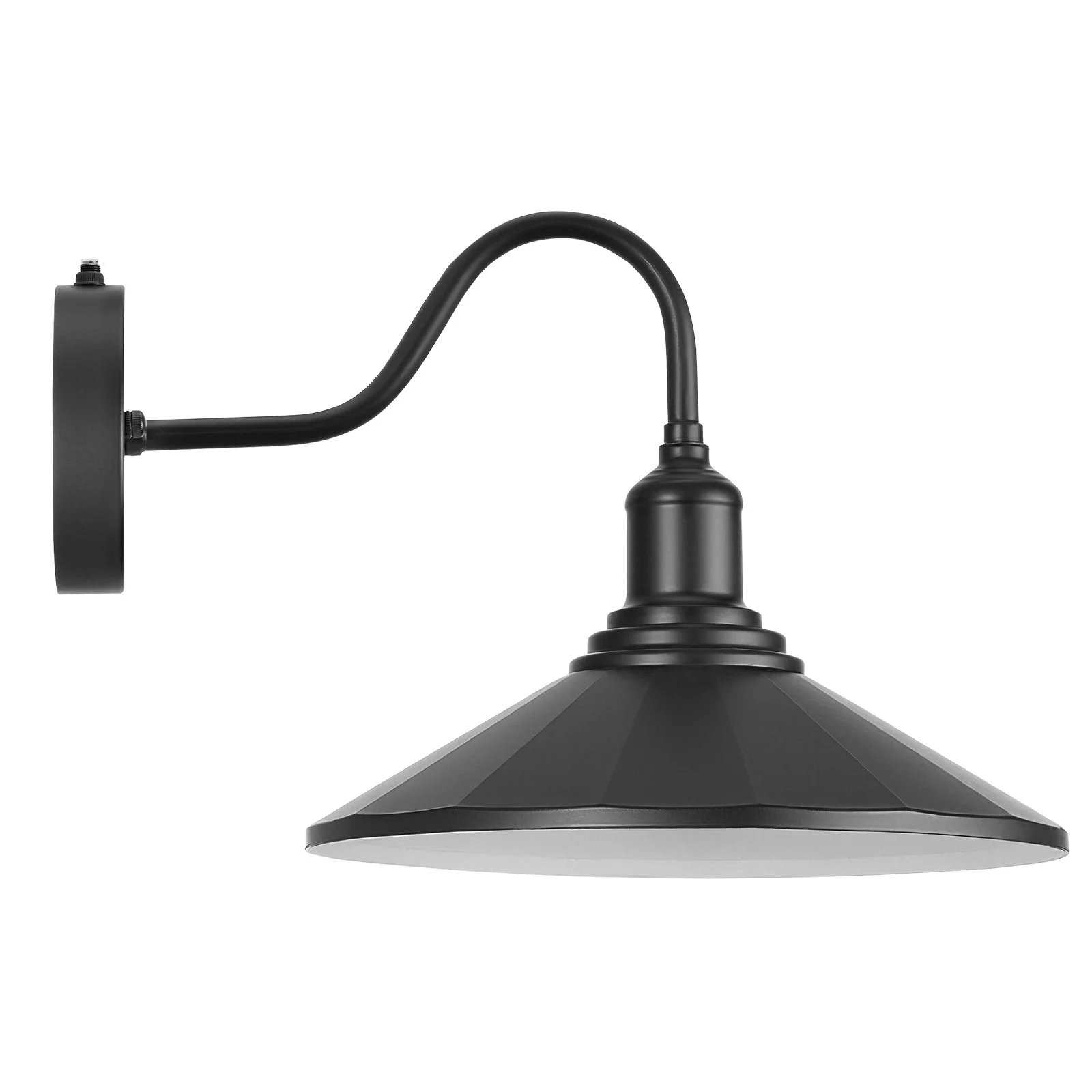 Outdoor Barn Light, 11.5 in Diameter, 2-Pack Farmhouse Gooseneck Light Fixture, Dusk to Dawn Exterior Wall Sconce, with Anti-Rust, E26 Bulb Compatible for Porch, House, Entryway, Garage, Black - Image 4