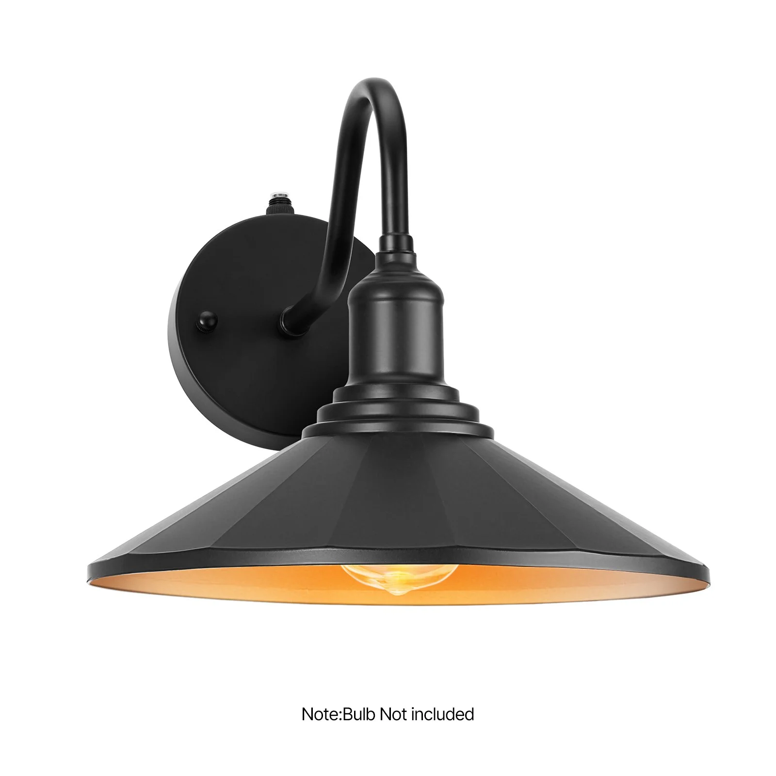 Outdoor Barn Light, 11.5 in Diameter, 2-Pack Farmhouse Gooseneck Light Fixture, Dusk to Dawn Exterior Wall Sconce, with Anti-Rust, E26 Bulb Compatible for Porch, House, Entryway, Garage, Black - Image 5