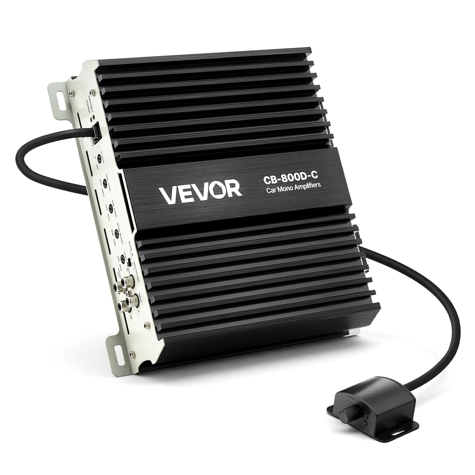 Monoblock Car Amplifier, 800W RMS MAX, 1/2/4 Ohm Stable, 1-Channel Class D Car Audio Amplifier with Remote Subwoofer Level Control, Low Pass Filter, Bass Boost & Phase Shift, Volume Controller