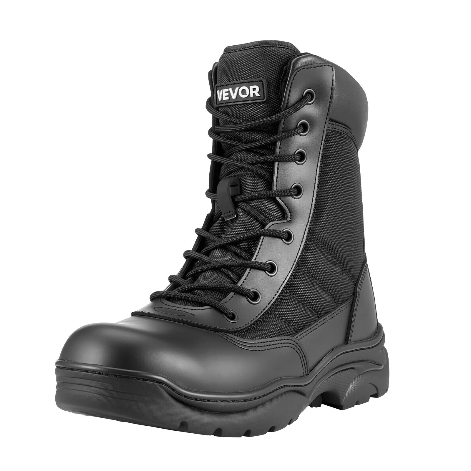 Men's Military Tactical Boots, 8 inch Combat Hiking Work Boots, Lightweight & Breathable Side Zipper Mens Motorcycle Interceptor Trooper Boot, for Outdoor Security Mountaineering, US Size 9.5