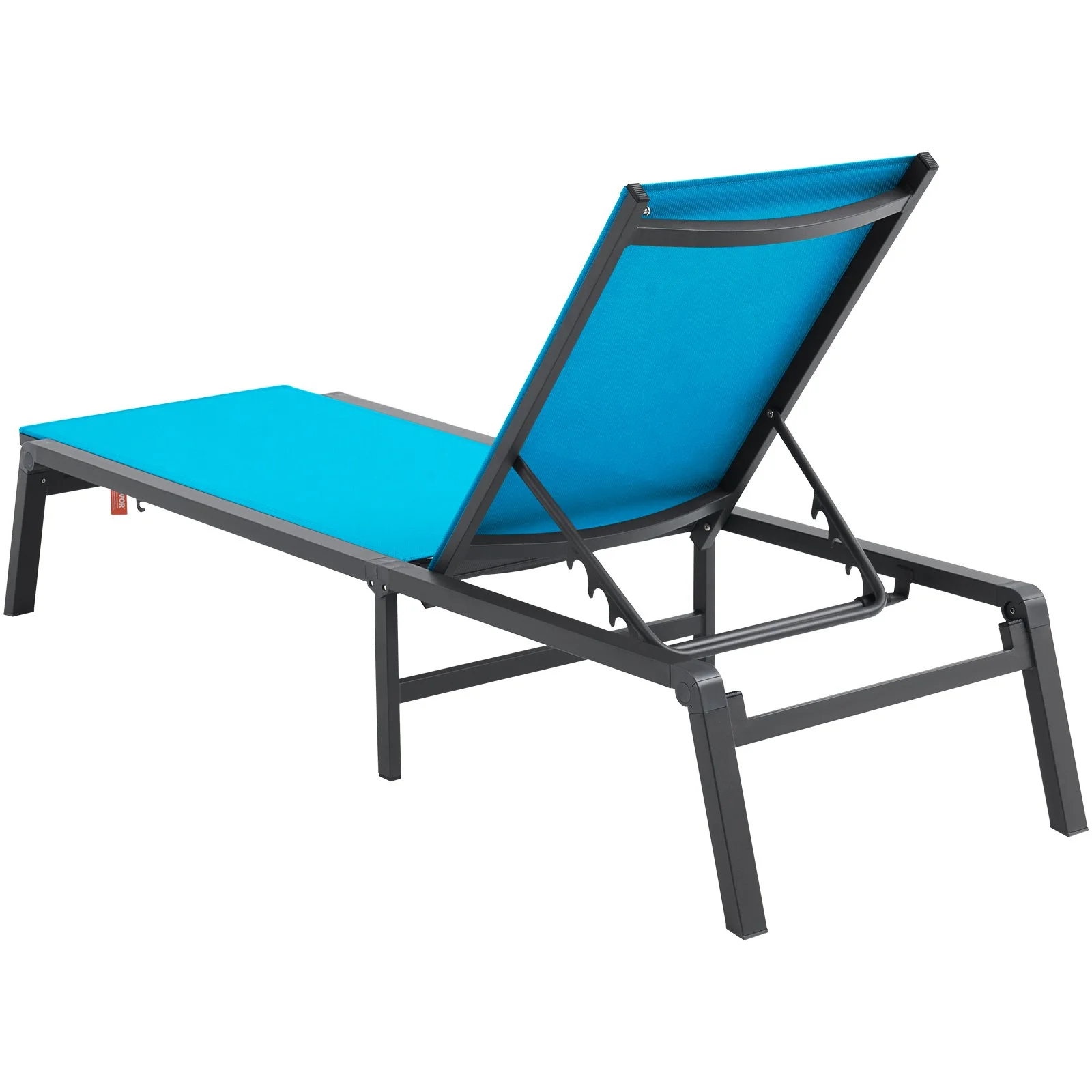 Chaise Lounge Chair Outdoor, Aluminum Patio Lounge Chair with Adjustable 5-Position, Folding Pool Lounge Chair Recliner and Full Flat Tanning Chair for Patio, Beach, Pool, Blue - Image 8