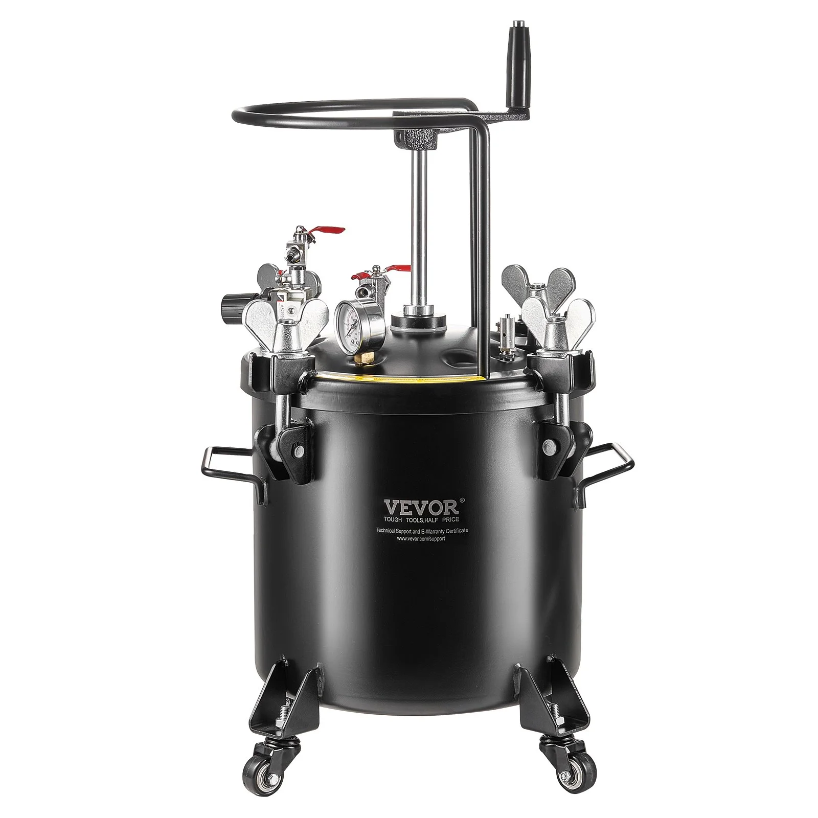 Spray Paint Pressure Pot, 20L/5gal Pressure Pot Tank, 70 psi Adjustale Pressure, Steel Pressure Pot Paint Tank with Casters and Leak Repair Sealant, for Home Decor and Industry Painting