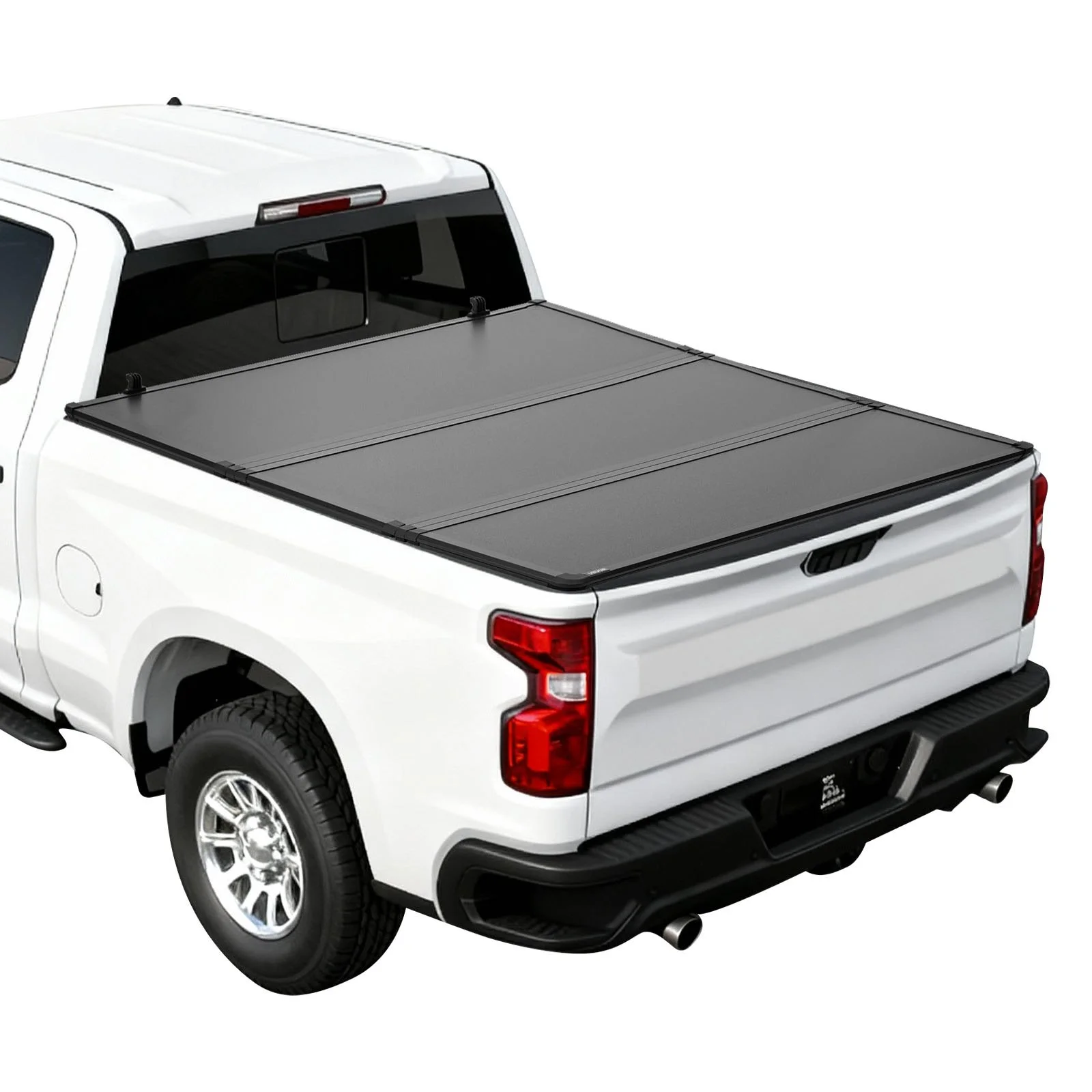 Hard Tri-Fold Truck Bed Tonneau Cover, Compatible with 2007-2025 Chevy Silverado/GMC Sierra 1500 5.8 ft (69.3 in) Short Box (No CarbonPro Bed), Waterproof Fiberglass Folding Truck Tonneau Cover