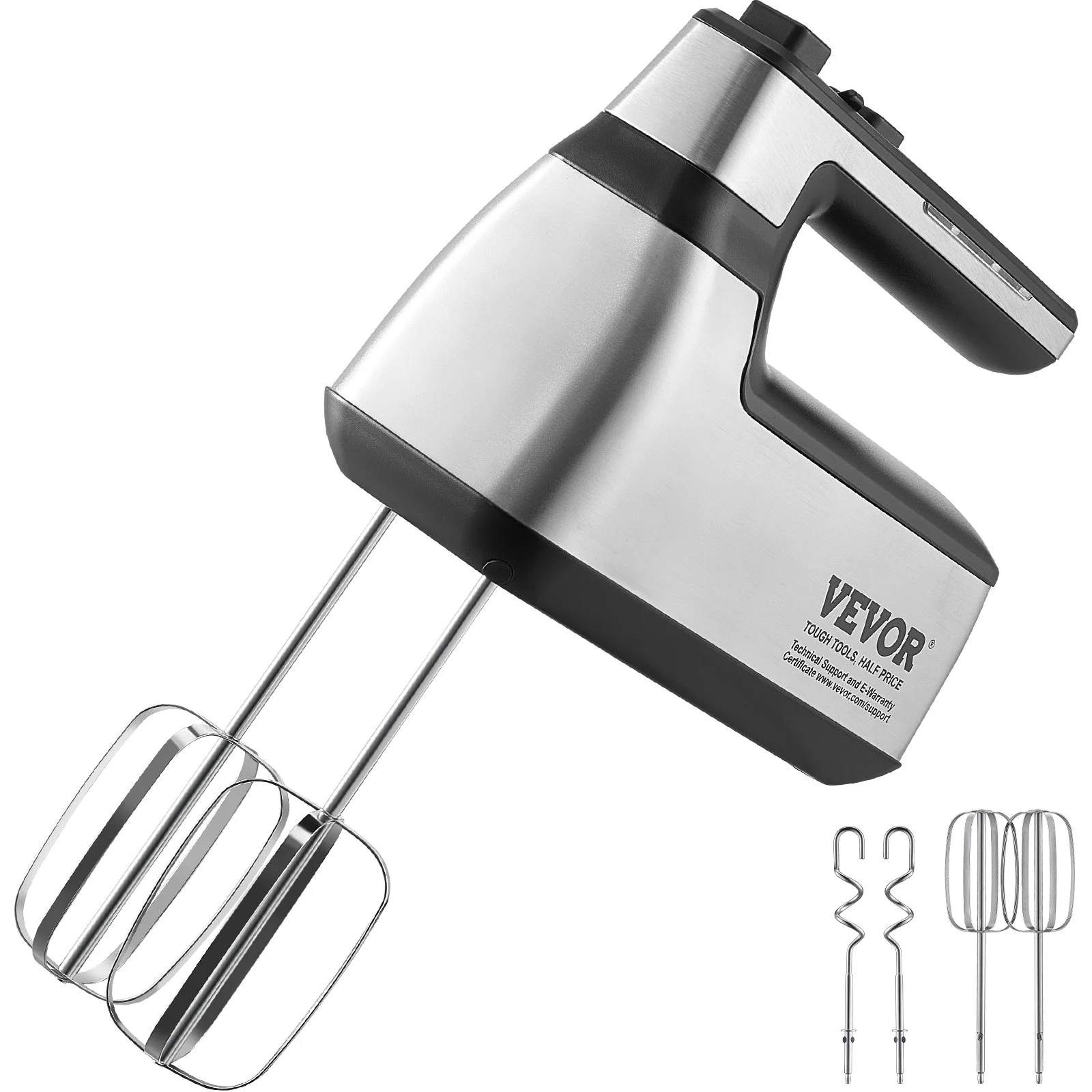 Cordless Electric Hand Mixer, 100W, Continuously Variable Electric Handheld Mixer, with Turbo Boost Beaters Dough Hooks Storage Bag, Baking Supplies for Whipping Mixing Egg Cookie Cake Cream