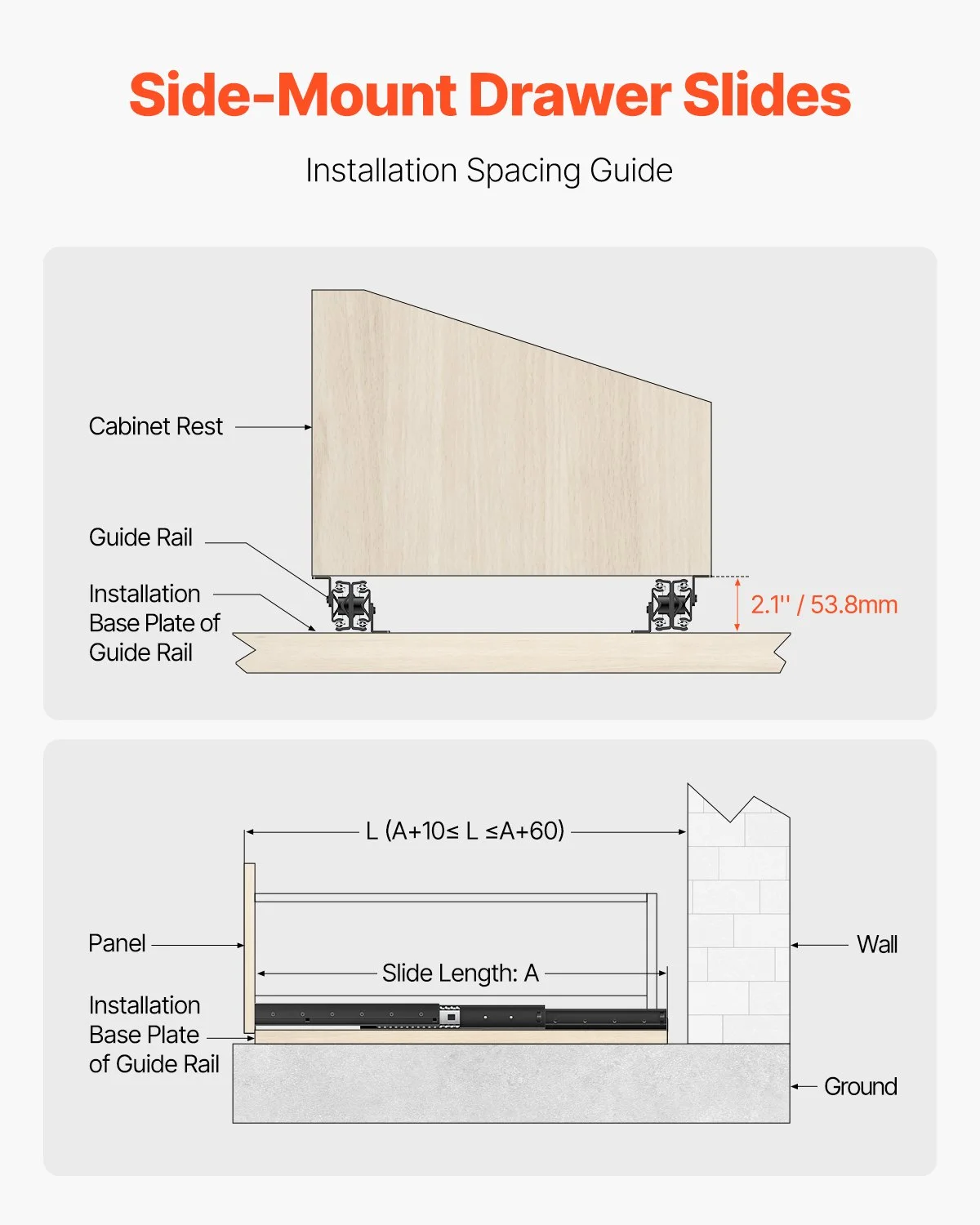 Undermount Drawer Slides, 32 inch, Full Extension Ball Bearing Under Stair Cabinet Rails, 260 LB Load Capacity Heavy Duty Bottom Stair Cabinet Glides Track Runners,for DIY Replacement, Black - Image 7