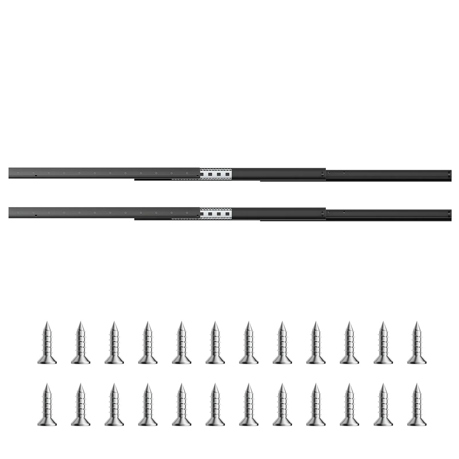 Undermount Drawer Slides, 32 inch, Full Extension Ball Bearing Under Stair Cabinet Rails, 260 LB Load Capacity Heavy Duty Bottom Stair Cabinet Glides Track Runners,for DIY Replacement, Black - Image 6