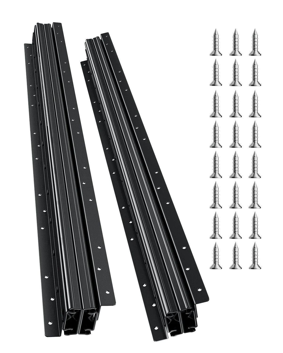Undermount Drawer Slides, 32 inch, Full Extension Ball Bearing Under Stair Cabinet Rails, 260 LB Load Capacity Heavy Duty Bottom Stair Cabinet Glides Track Runners,for DIY Replacement, Black