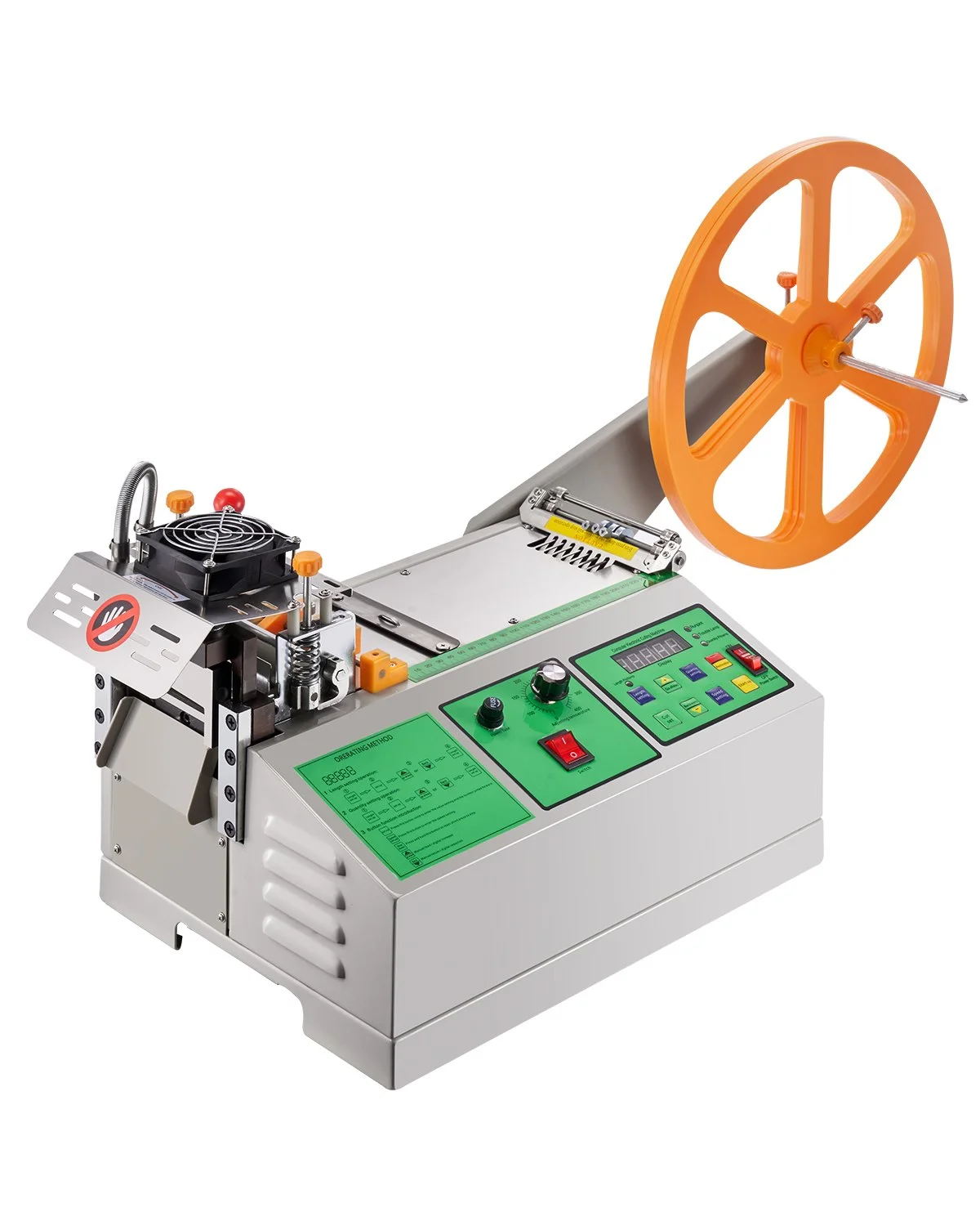 Automatic Webbing Cutting Machine, Hot and Cold Ribbon Cutting Machine with Adjustable Temperature and LCD Display, Zipper Tapes Cutter for Nylon Webbing, Elastic Bands, Shoelaces