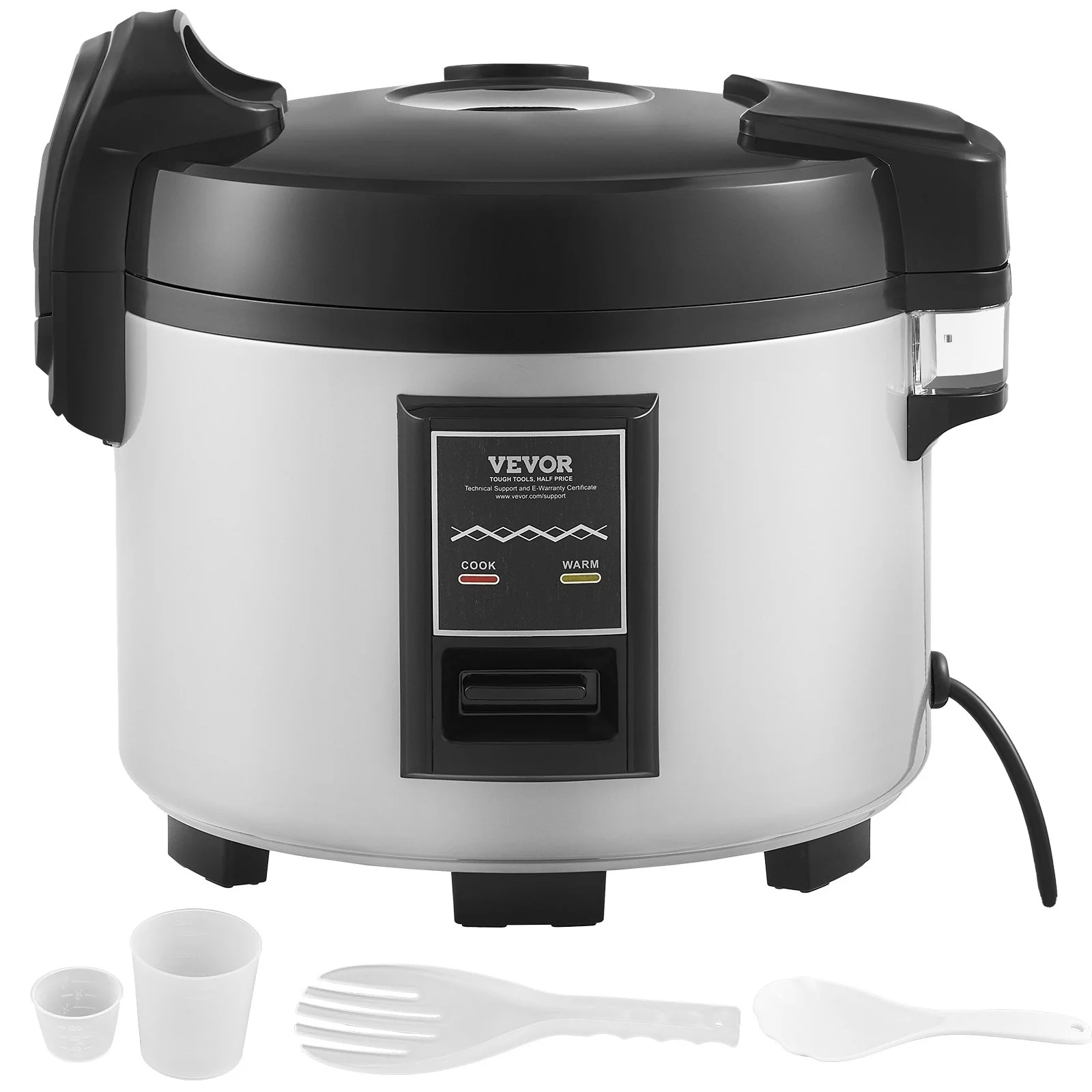Commercial Rice Cooker, 70-Cup Rice Cooker, 15.85 Qt / 15 Liter Large Rice Cooker and Warmer with Nonstick Inner Pot, Fast Cooking and 12-Hour Keep Warm, with Rice Cup and Paddle, for Restaurant