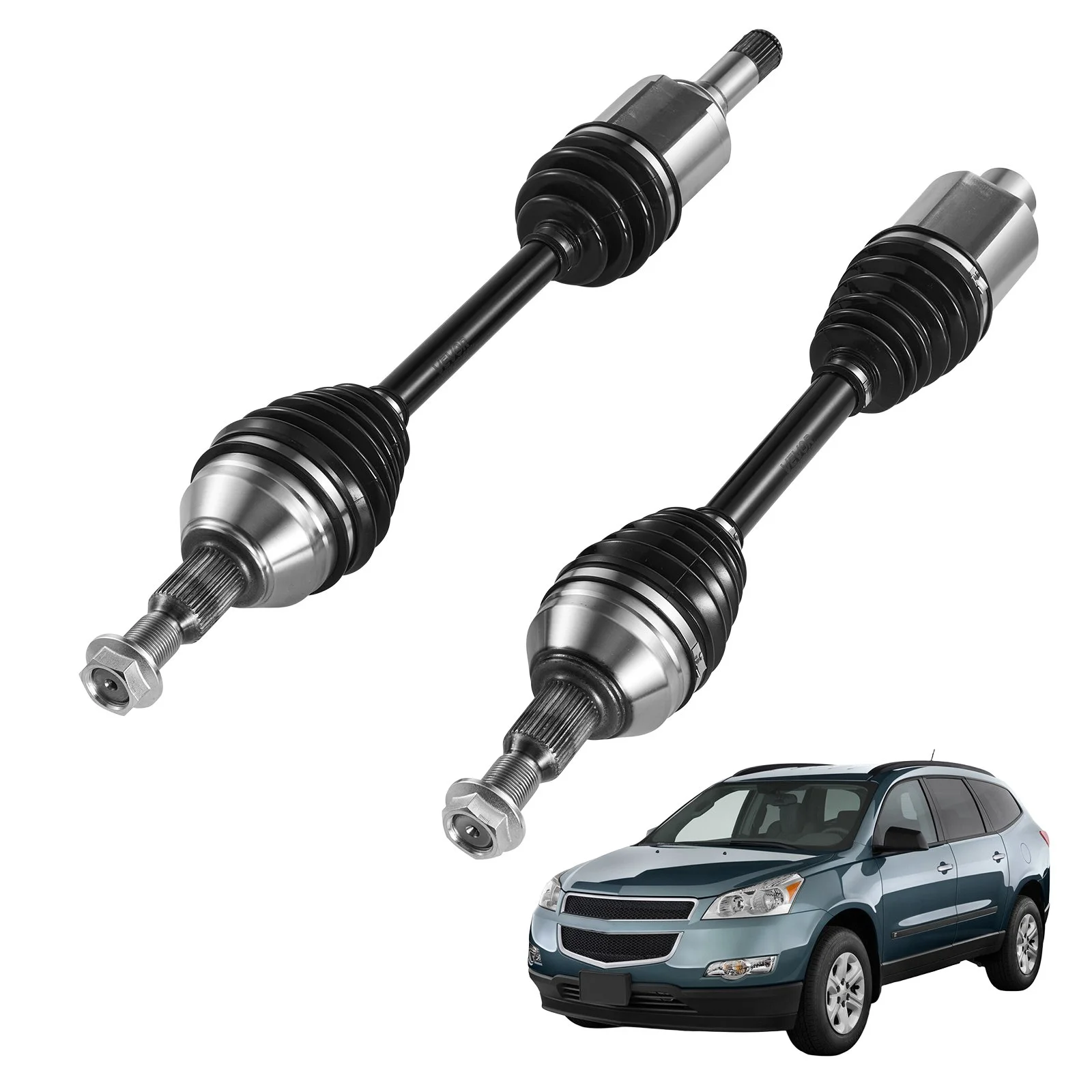CV Axle Shaft Assembly, 2 Pieces Front Left & Right (Driver and Passenger Side), Automotive Replacement Joint Axles Pair Compatible with 2009-2017 Chevrolet Traverse, Alloy Steel & Carbon Steel