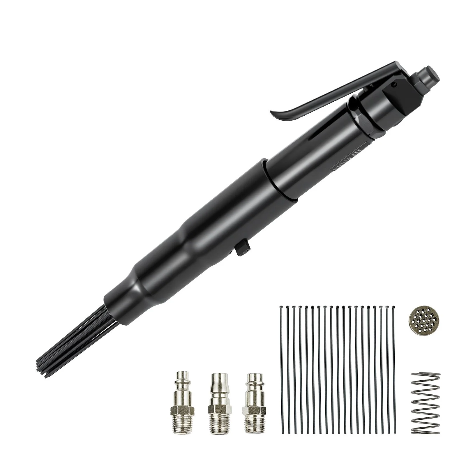 Air Needle Scaler, 3400BPM Pneumatic Scaler for Rust Paint Removal - with 3-Speed Adjustment, 19 Hardened Needles & 3 Air Nozzle Connectors - Lightweight, Compact & Ergonomic Grip