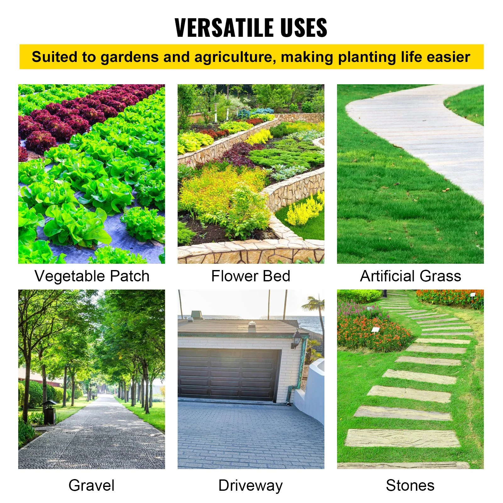 Weed Barrier Landscape Fabric, 5 x 250 ft, 5 Oz Premium Woven Ground Cover Heavy Duty PP Material & Easy Setup, Single-Layer for Outdoor Garden, Lawn, Driveway, Black - Image 11