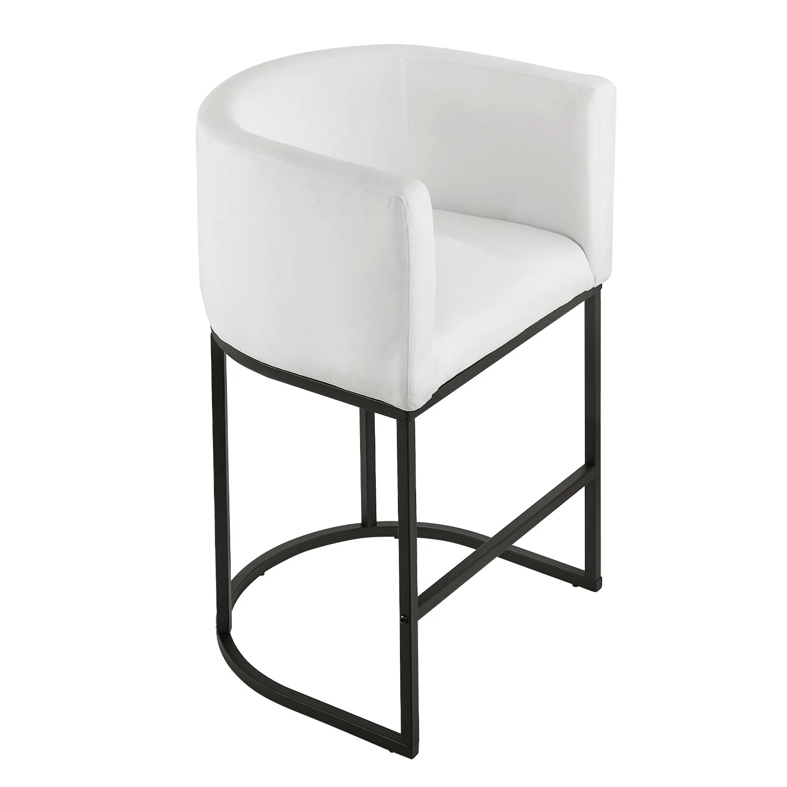 Bar Stool Set of 3, 25 inch Counter Height Stools, Counter Barstool with Backrest, Arm, Metal Frame, and Footrest, Accent Fabric Bar Chair, Island Barstools for Kitchen, Dining Room, White - Image 11