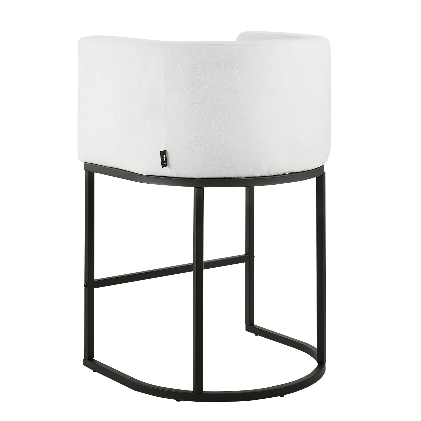 Bar Stool Set of 3, 25 inch Counter Height Stools, Counter Barstool with Backrest, Arm, Metal Frame, and Footrest, Accent Fabric Bar Chair, Island Barstools for Kitchen, Dining Room, White - Image 12