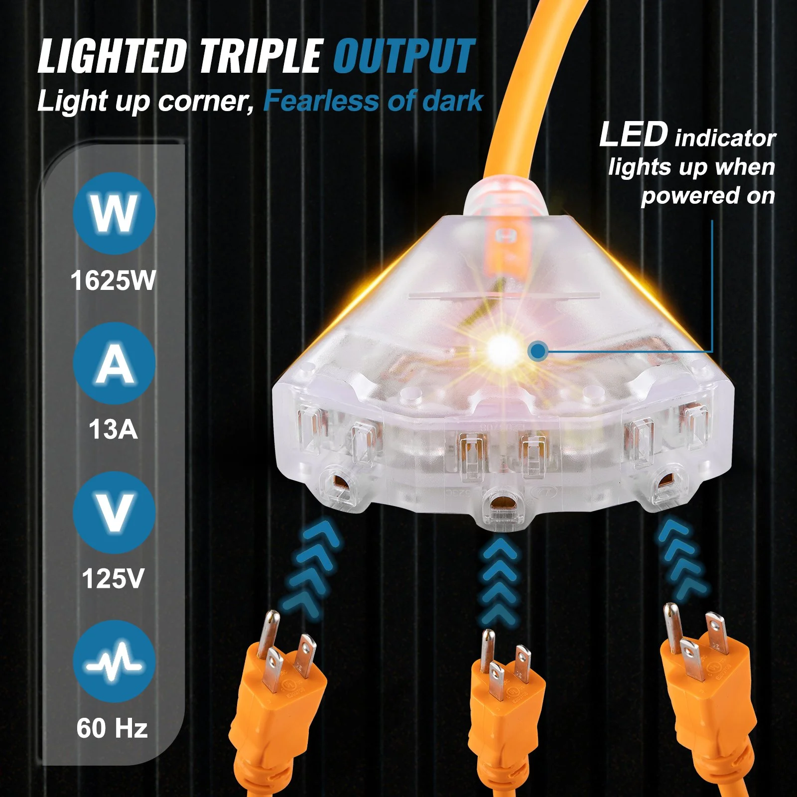 50ft Retractable Extension Cord Reel 14AWG/3CSJTOW Power Cord Reel - Image 7