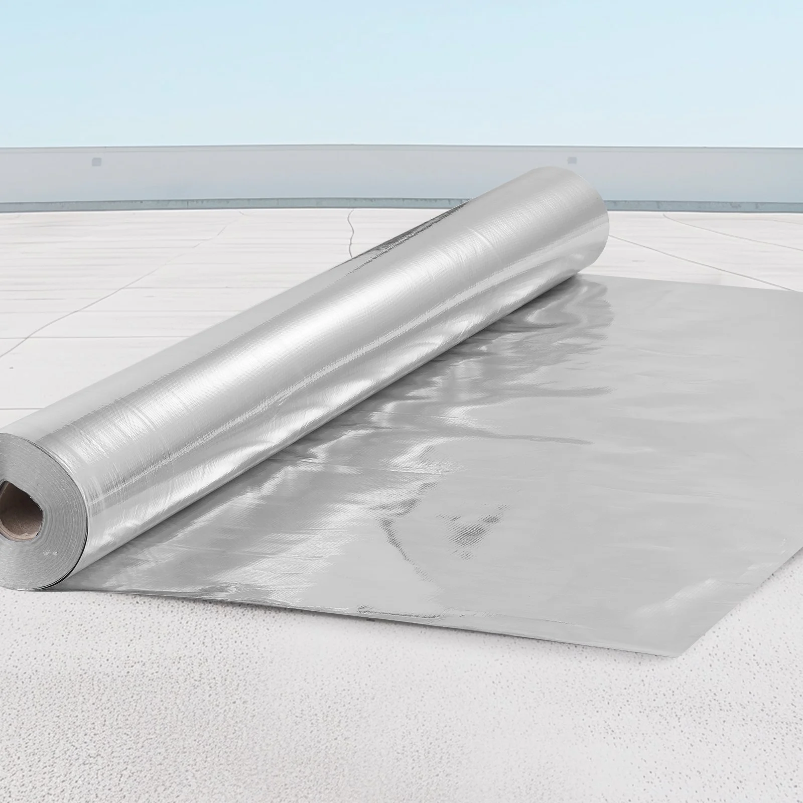 Double Reflective Insulation Roll, Woven Fabric Radiant Barrier, 6.5 Mil 48 in x 250 ft, Aluminum Foil PE Woven Cloth Heat Reflective Shield, Thermal Insulation Roll for Window RV Roof - Image 5