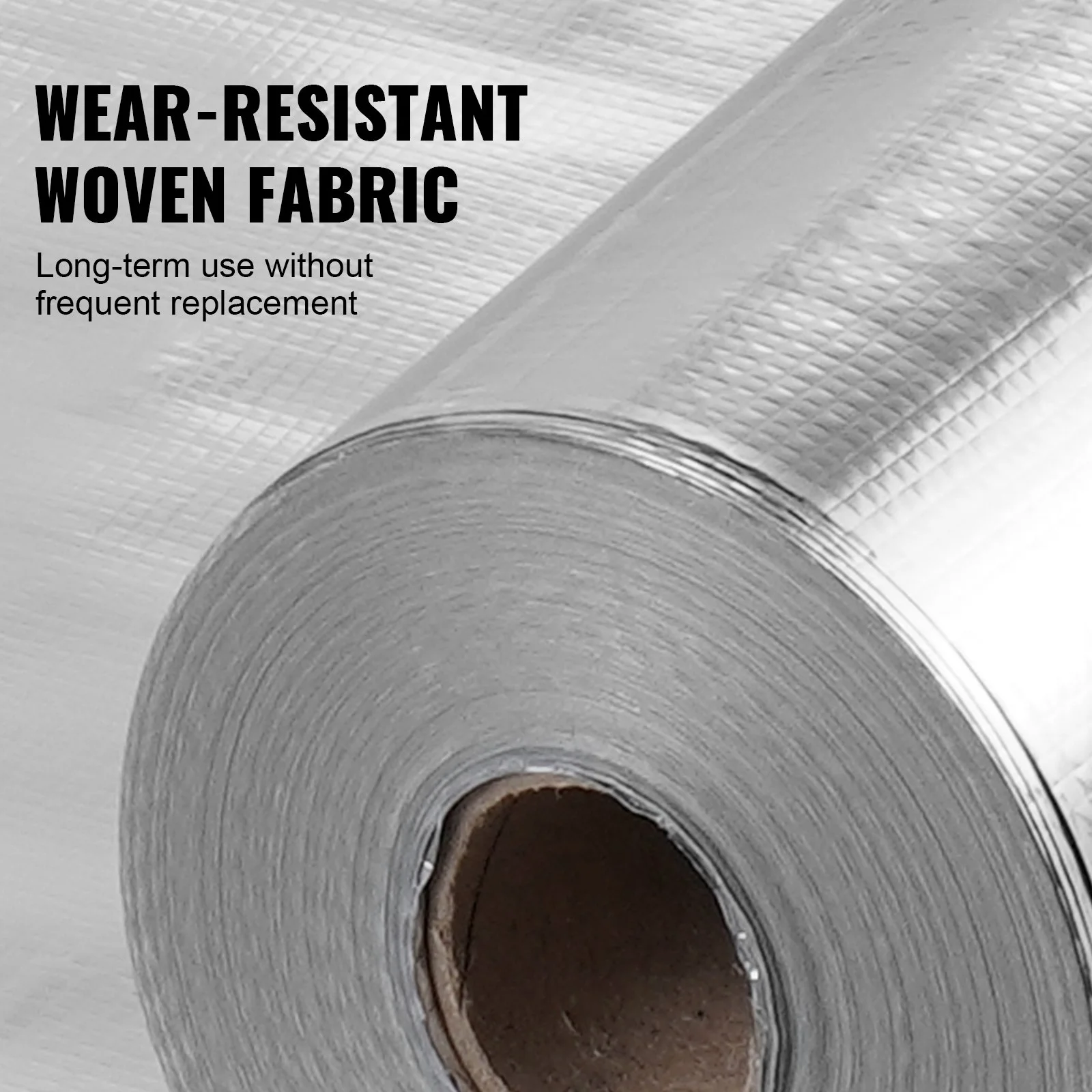 Double Reflective Insulation Roll, Woven Fabric Radiant Barrier, 6.5 Mil 48 in x 250 ft, Aluminum Foil PE Woven Cloth Heat Reflective Shield, Thermal Insulation Roll for Window RV Roof - Image 12
