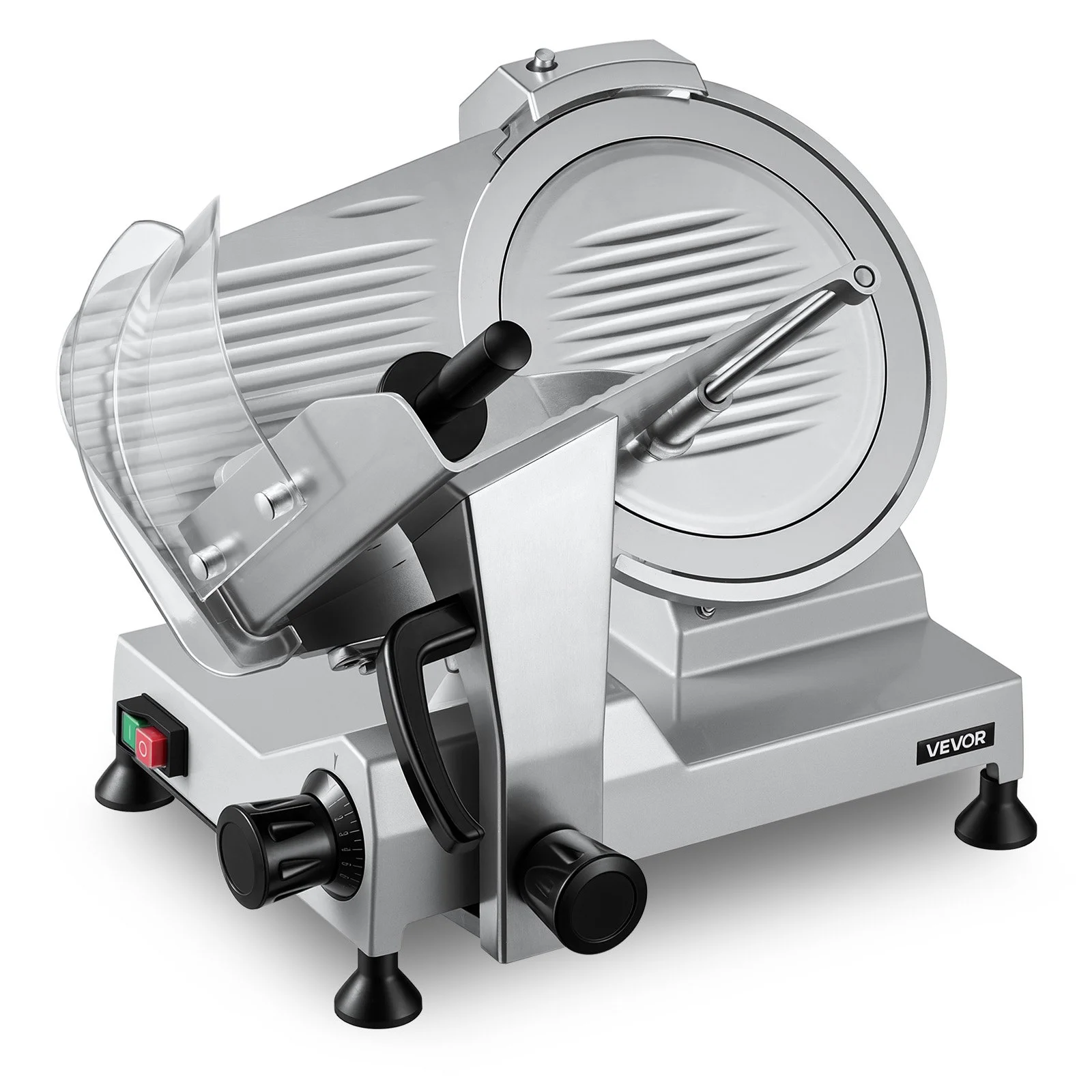 Commercial Meat Slicer, 320W Electric Deli Food Slicer with 12" Carbon Steel Blade, Built-In Sharpener & 0-0.6" Adjustable Thickness for Frozen Meat, Ham, Baguett, Steak, UL Approved
