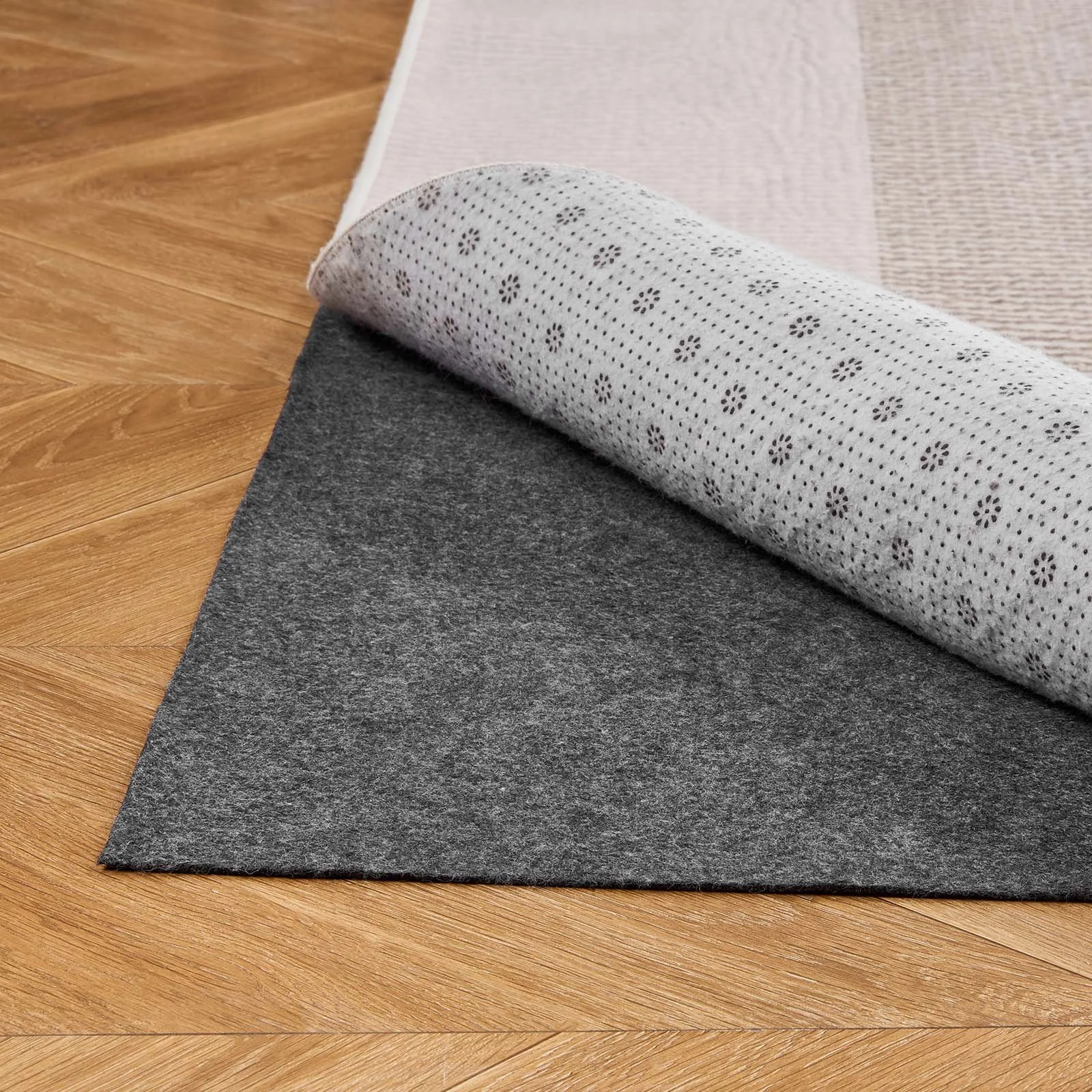 Rug Pad 10 x 14 ft, Non-slip Carpet Area Pad, Rug Mat Padding with Dual Surface Felt Cushion & Rubber Gripper, Hardwood Floor Protection for All Floors, Finishes, Keeps Carpets in Place