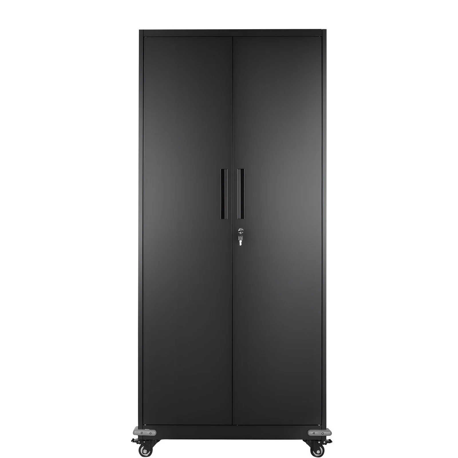 Metal Storage Cabinet, 72.6 in Rolling Steel Garage Cabinet with 4 Adjustable Shelves, 2 Magnetic Doors & 2 Keys, 5 Tiers Lockable Tool Storage for Pantry, Warehouse, Basement, Office, Black - Image 8