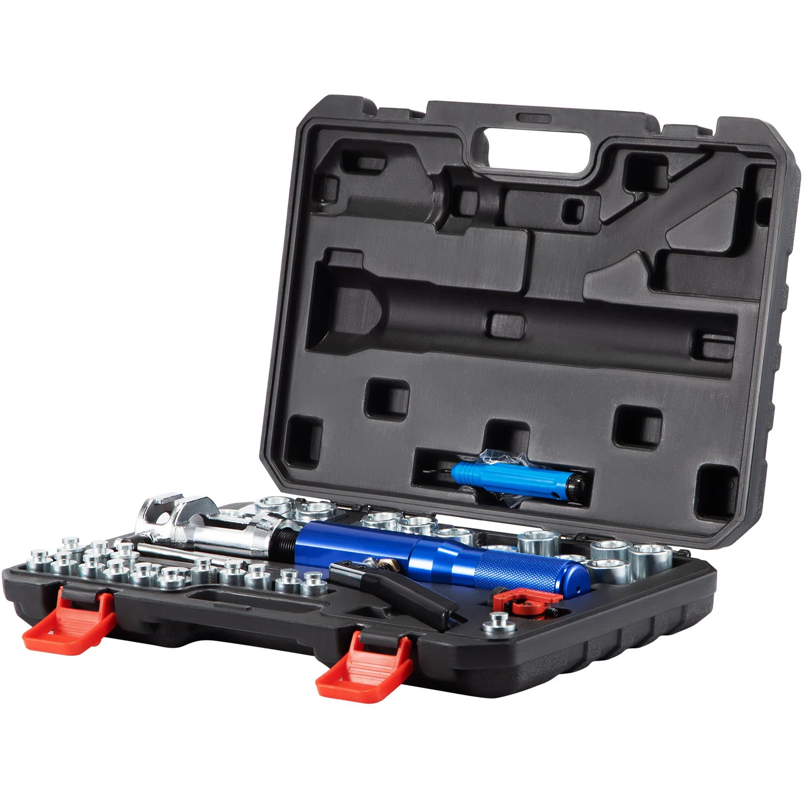 Hydraulic Flaring Tool Kit, 45° Double Flaring Tool, Brake Repair Brake Flaring Tools for 3/16"-1/2", Brake Flare Tool with Tube Cutter and Deburrer, 32 PCS Tube Flaring Tools for Copper Lines - Image 8