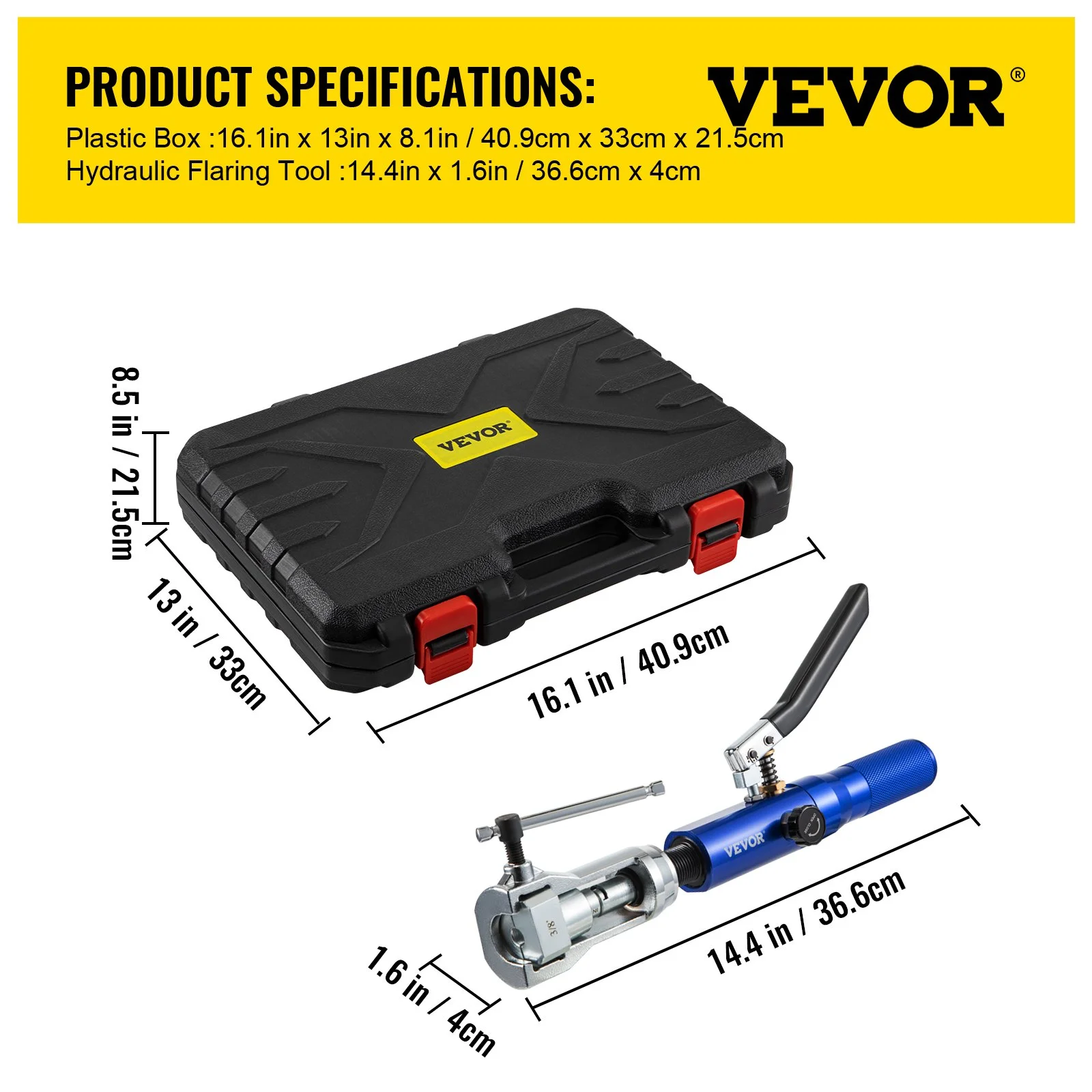 Hydraulic Flaring Tool Kit, 45° Double Flaring Tool, Brake Repair Brake Flaring Tools for 3/16"-1/2", Brake Flare Tool with Tube Cutter and Deburrer, 32 PCS Tube Flaring Tools for Copper Lines - Image 7