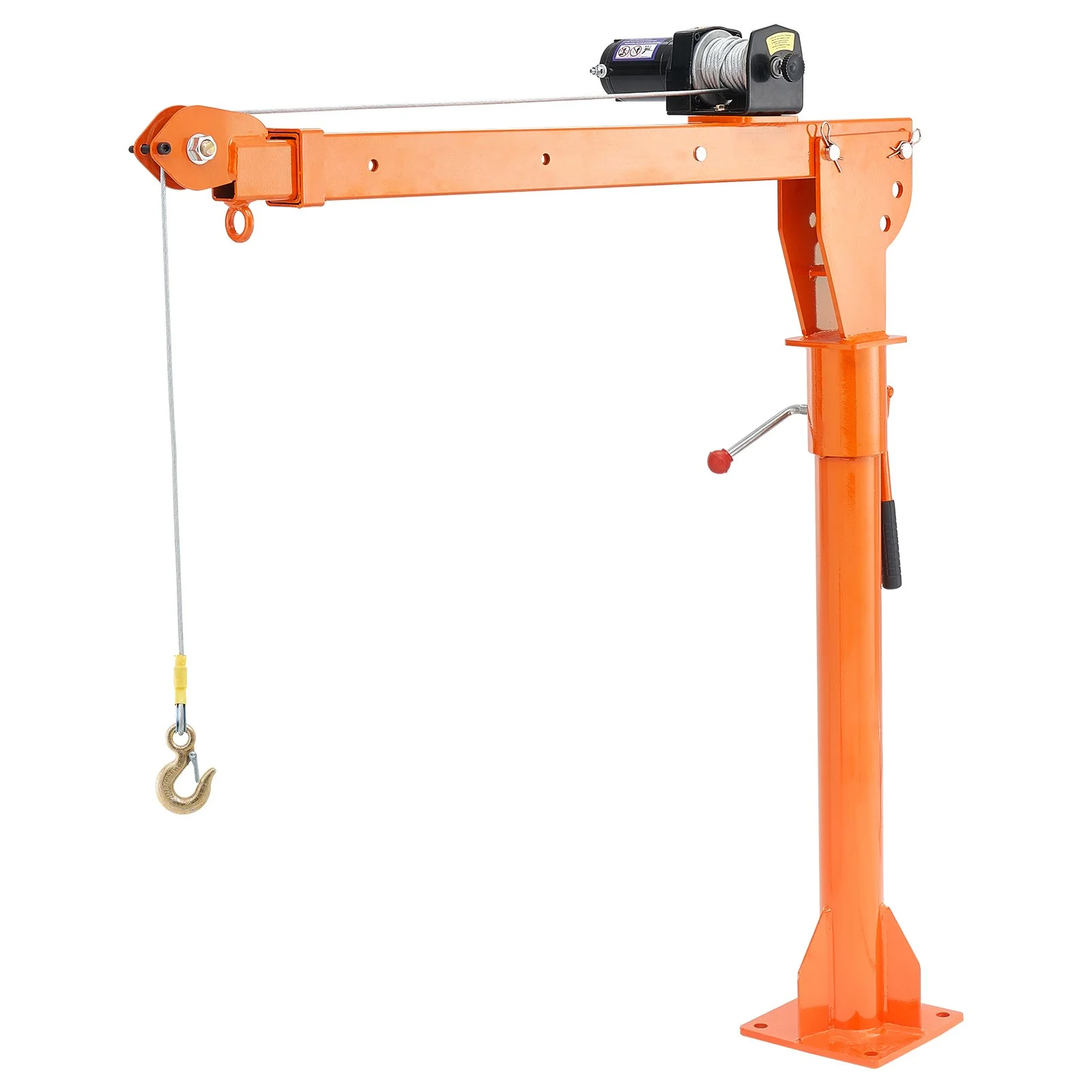 Electric Pickup Truck Crane, 1100 lbs, Folding Truck-Mounted Bed Crane with Electric Winch 3500 lbs, Steel Pickup Truck Jib Crane Hoist 360° Swivel for Lifting Goods in Construction, Factory