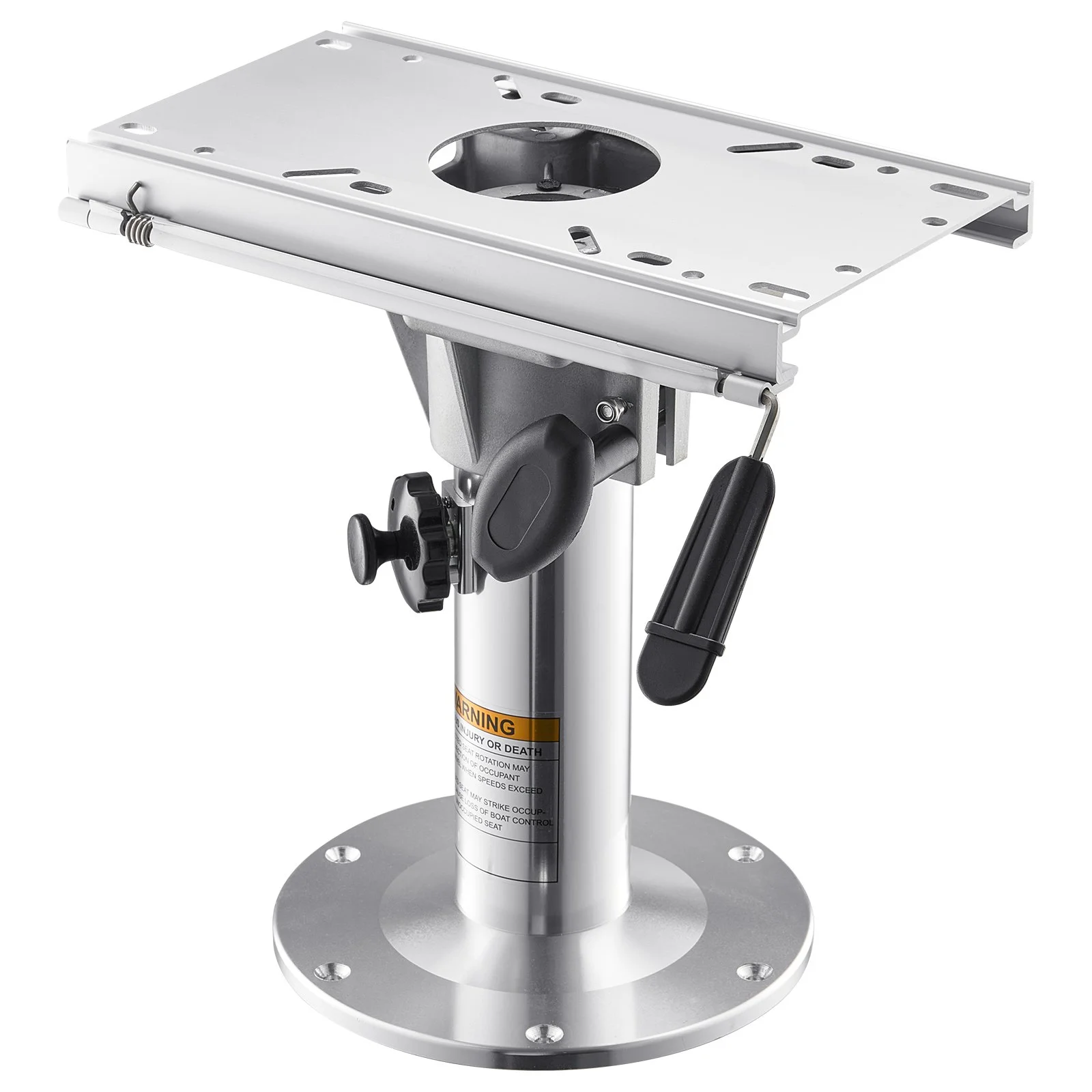 Boat Seat Pedestal, Adjustable Height from 13.39 to 19.2 Inches, Aluminum Alloy Boat Chair Base with Slide, 5-inch Sliding Travel, Locking Design, Ideal for Fishing and Boating Enthusiasts