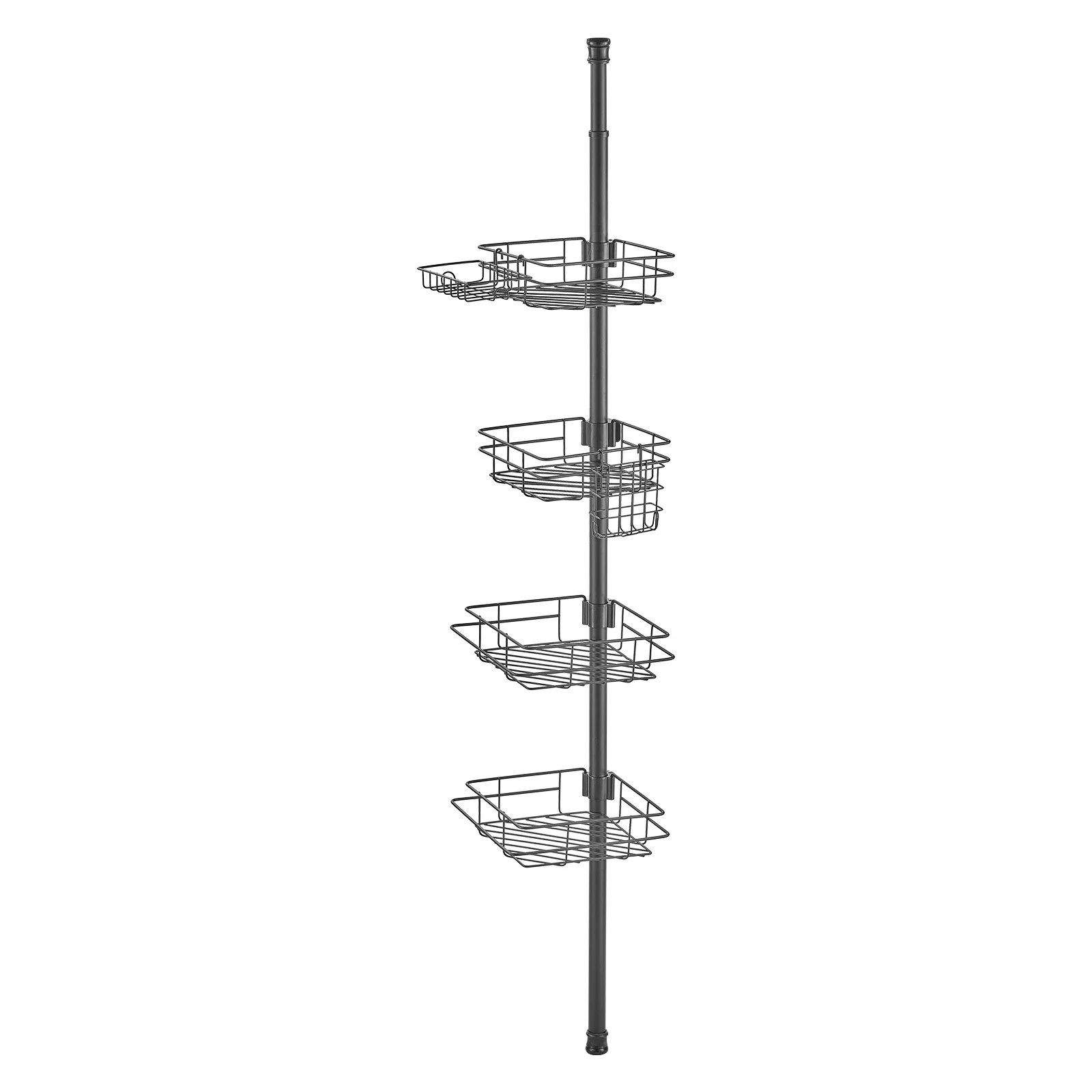 Shower Corner Caddy Tension Pole, 42" to 114" High, Multi-Functional Shower Tension Pole with Strong Load-Bearing Tray, Rust-Proof Easy-to-Install Tension Pole, Fit for Bathroom & Washroom - Image 7