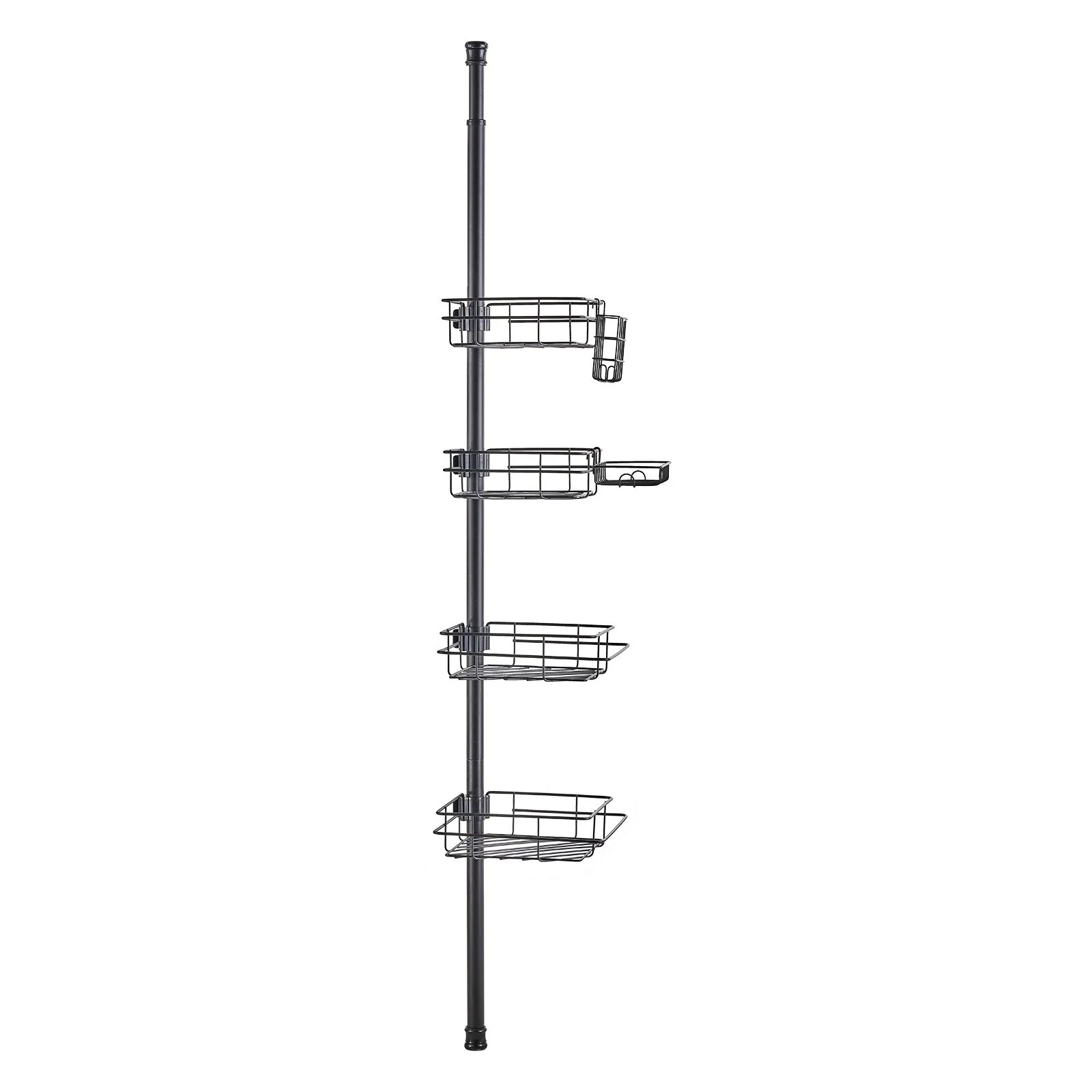 Shower Corner Caddy Tension Pole, 42" to 114" High, Multi-Functional Shower Tension Pole with Strong Load-Bearing Tray, Rust-Proof Easy-to-Install Tension Pole, Fit for Bathroom & Washroom - Image 12