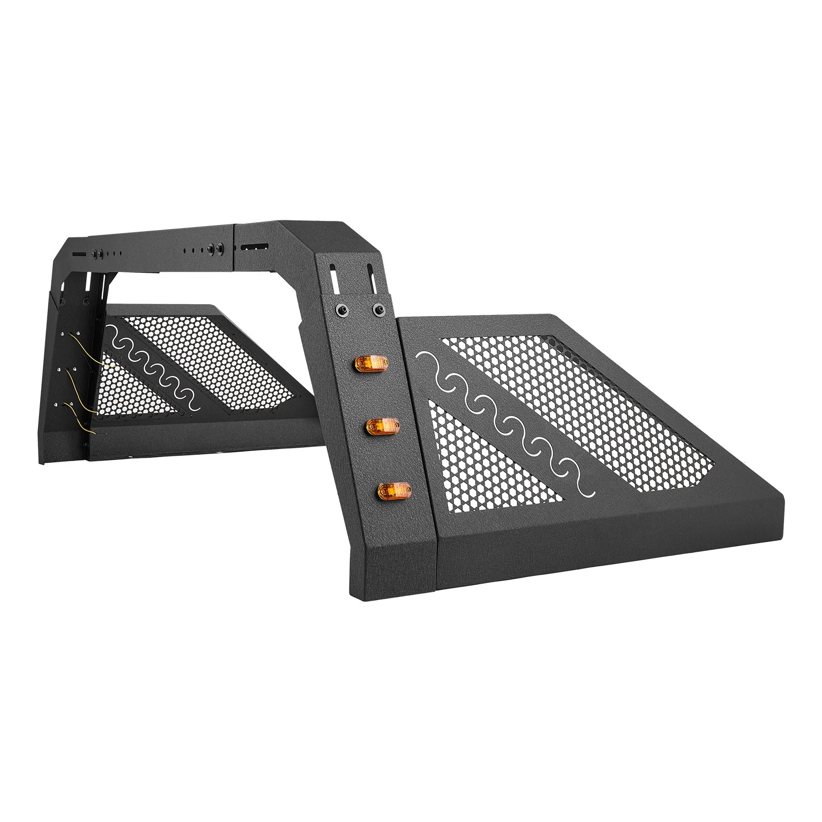 Truck Bed Roll Bar, Universal Pickup Sport Adjustable Bar Chase Rack Compatible with Full-Size Truck, Carbon Steel Construction with 6 Amber Auxiliary Lights, No Rack Included - Image 9