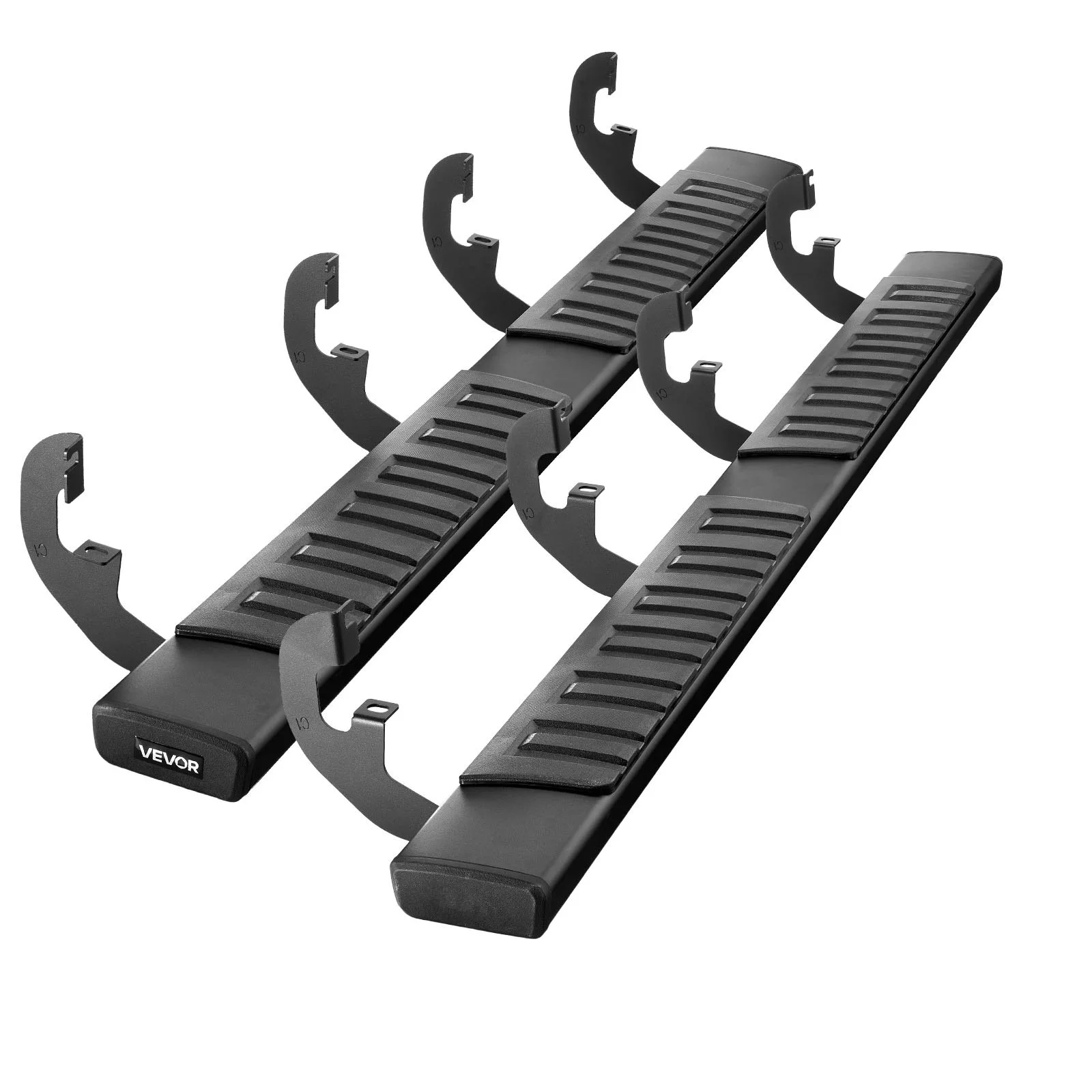 Running Boards, 6 Inches Side Steps Compatible with 2019-2025 Chevy Silverado/GMC Sierra 1500 Crew Cab, 20-25 Chevy Silverado/GMC Sierra 2500HD 3500HD Crew Cab, Black Textured Aluminum Nerf Bars