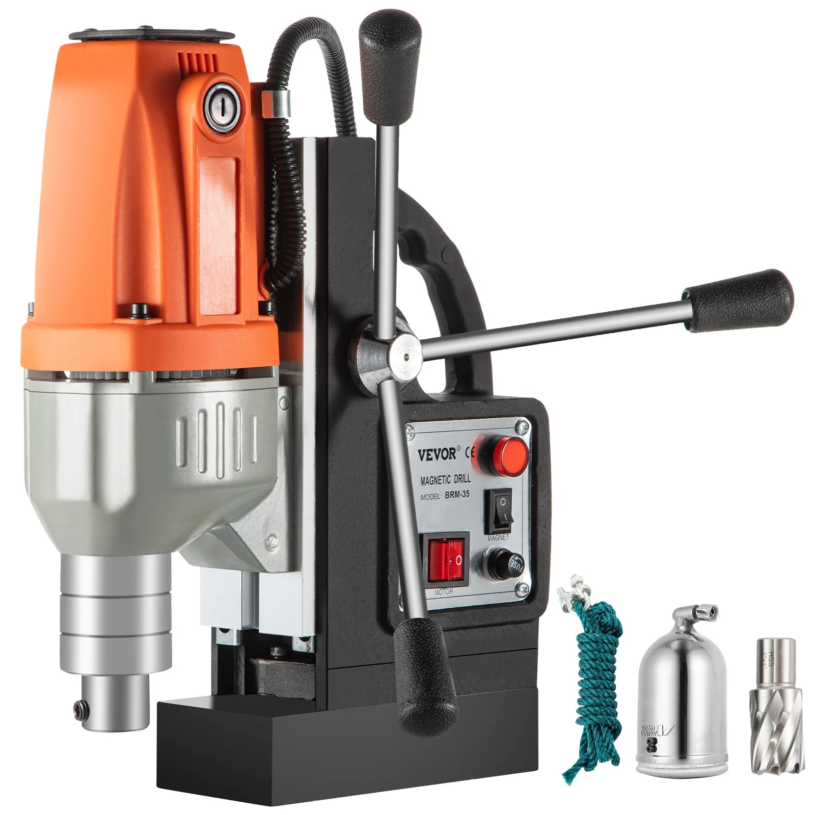 Magnetic Drill Magnetic Drilling Machine 980W, Metal Drill Press High Power  680 rpm, Multi-Function Metal Drill Press 35MM Core Drilling Machine for Drilling And Tapping