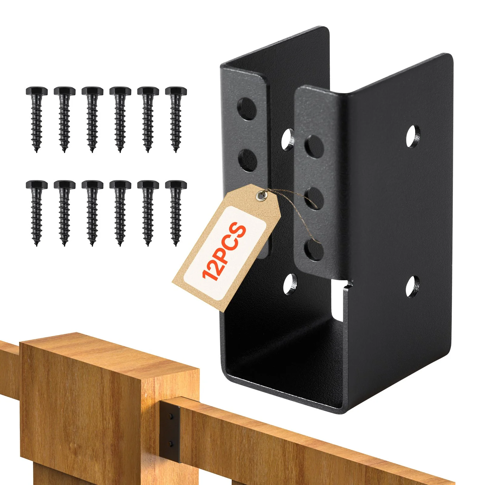 Concealed Joist Hanger, 2x4 Inch Outdoor Concealed-Flange Joist Bracket with Screws, Steel Light Joist Hangers for 1.93 x 3.62 Inch / 49 x 92 mm Beam, Swing, Fence, Wooden Slides, 12 Pcs