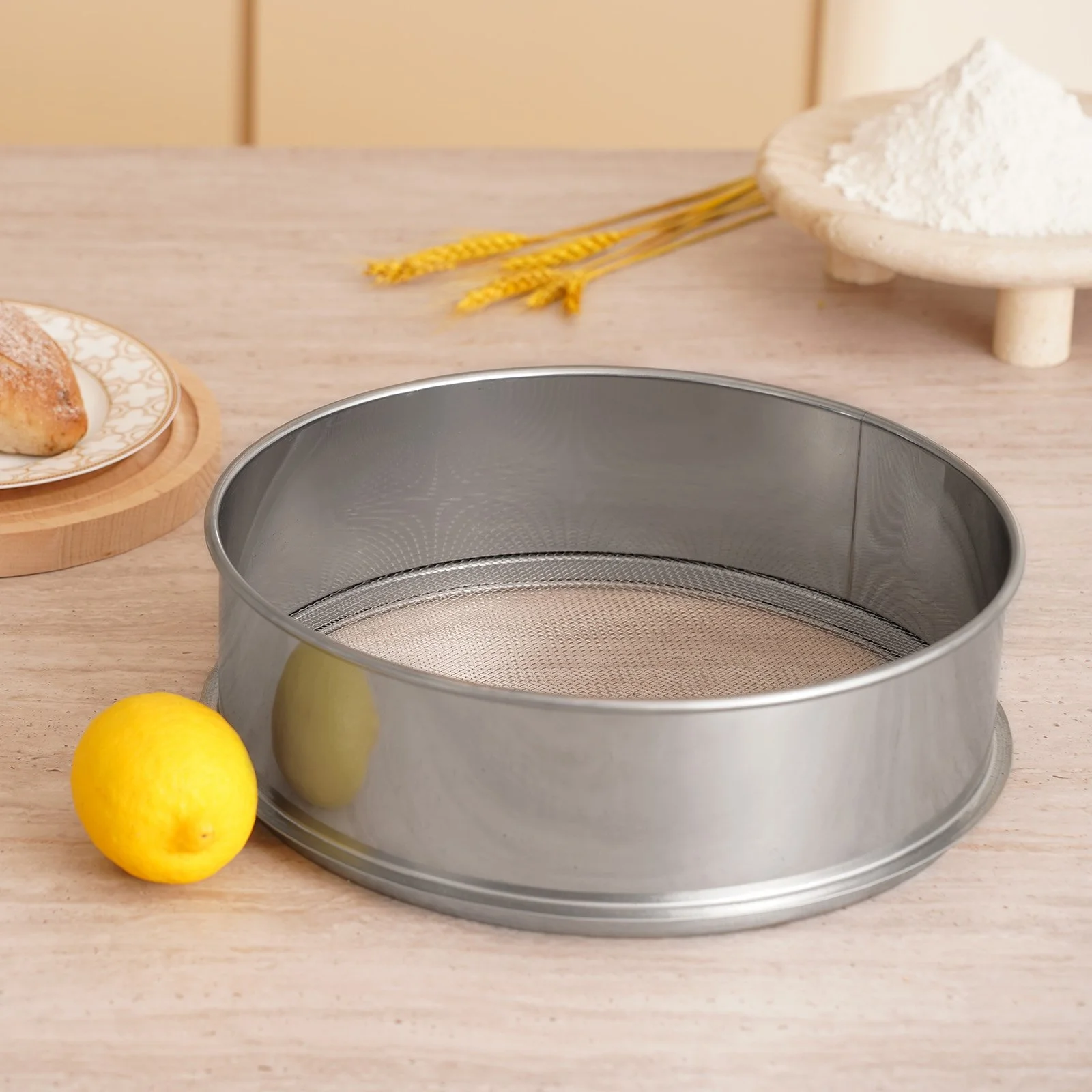 Flour Sieve Fine Mesh, 12 Mesh Flour Sifter, 304 Stainless Steel Fine Mesh Sifter Food-grade, Dia. 12.6" Fine Mesh Strainers for Baking, 5 Sizes Mesh hole for Mungbean, Rice, Flour, Pearl Powder - Image 3