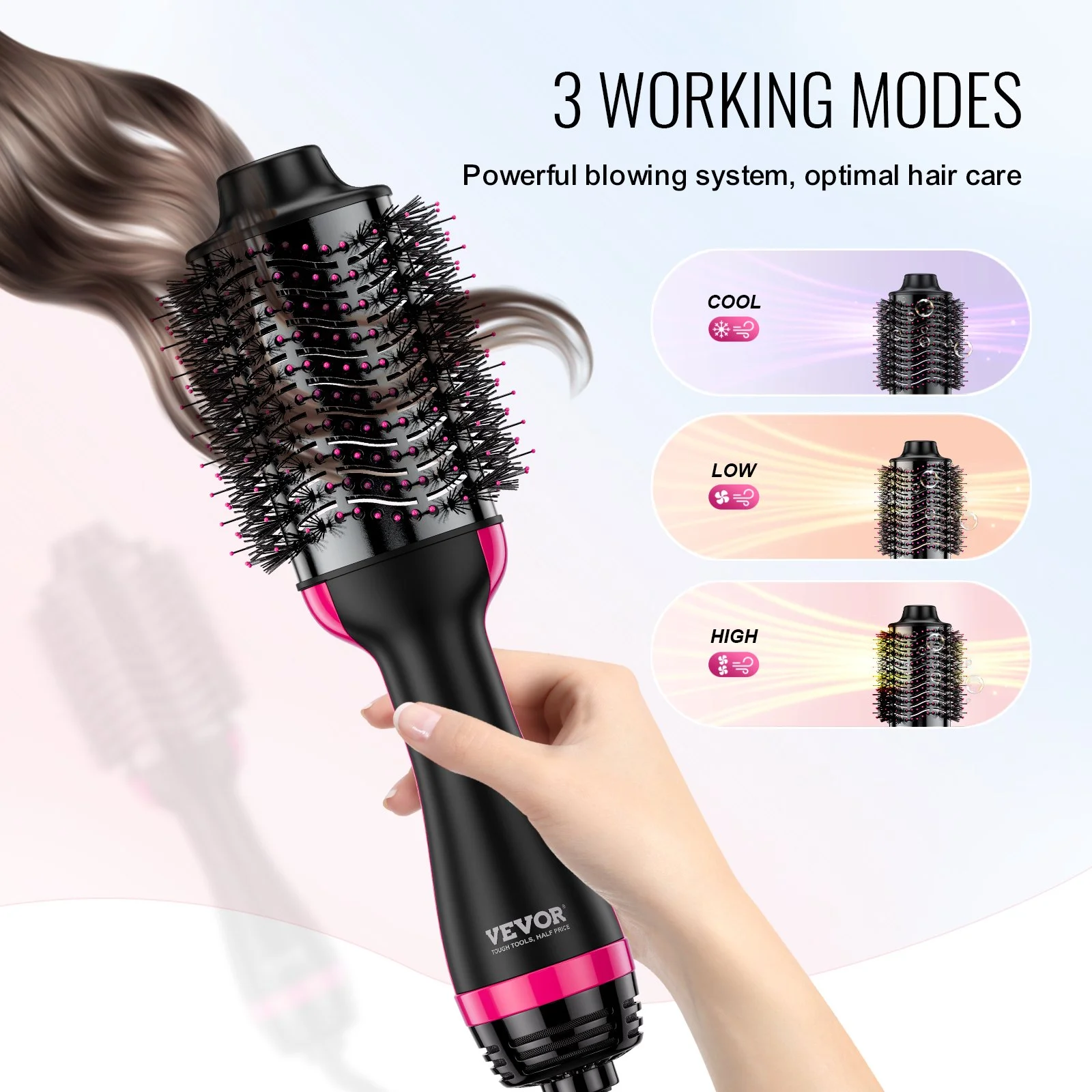 Hair Blow Dryer Brush, 4 in 1 Ionic Hair Styler and Volumizer with Electroplated Titanium & 2.95" Ceramic Coating Oval Barrel, Dual Voltage 110V/240V Hot Air Styling Brush for Salon Home Travel - Image 11