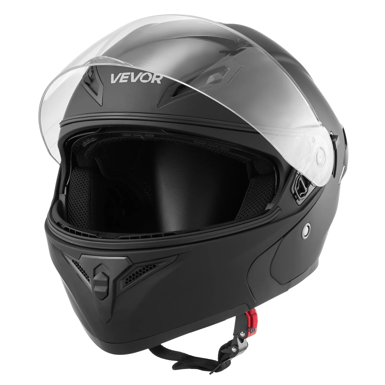 Motorcycle Helmet, Modular, Adult Motocross Dirt Bike Helmet with Large Clear Visor, Comfortable Motorbike Racing Street with Detachable Liner for Men & Women, DOT Approved, (Matte Black, L)