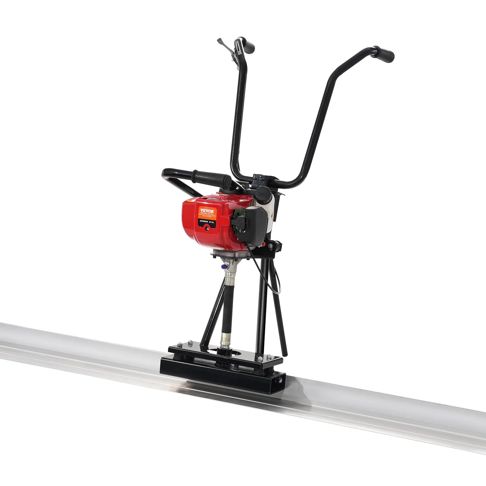 Gas Concrete Power Screed, 11ft Aluminum Board Straight Edge Bar Set, 4 Stroke Cement Finishing Vibrating Motor with Height Adjustable Handles, High Efficient Concrete Tools 6500RPM