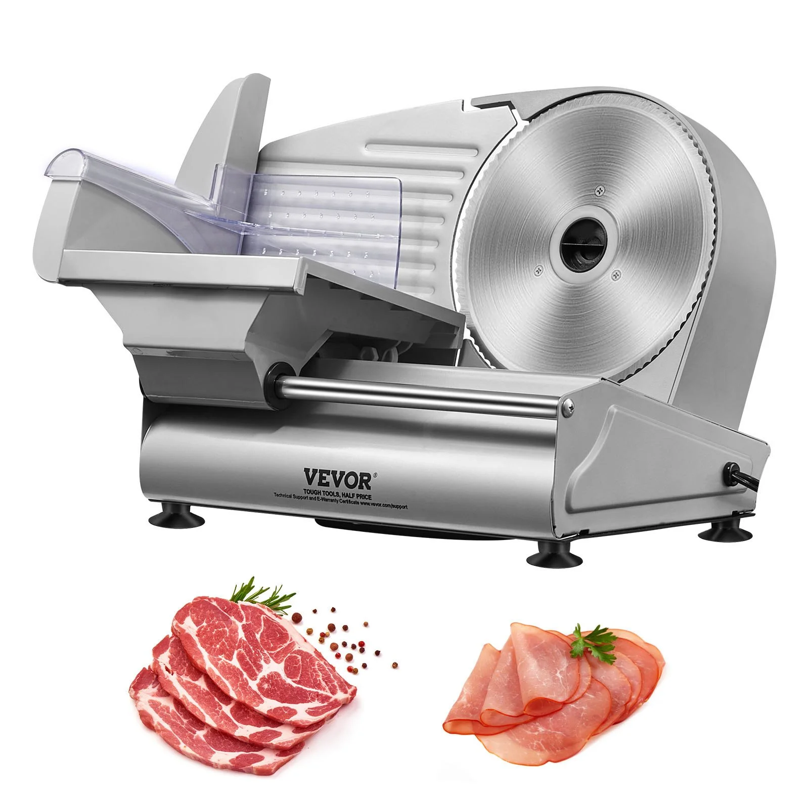 Meat Slicer, 7.5 inch Electric Deli Food Slicer, 180W Meat Cutter with a Premium SUS420 Blade, 0-0.6 inch Adjustable Thickness, Food Slicer Machine for Meat, Hard Bread and Cheese, Home Use