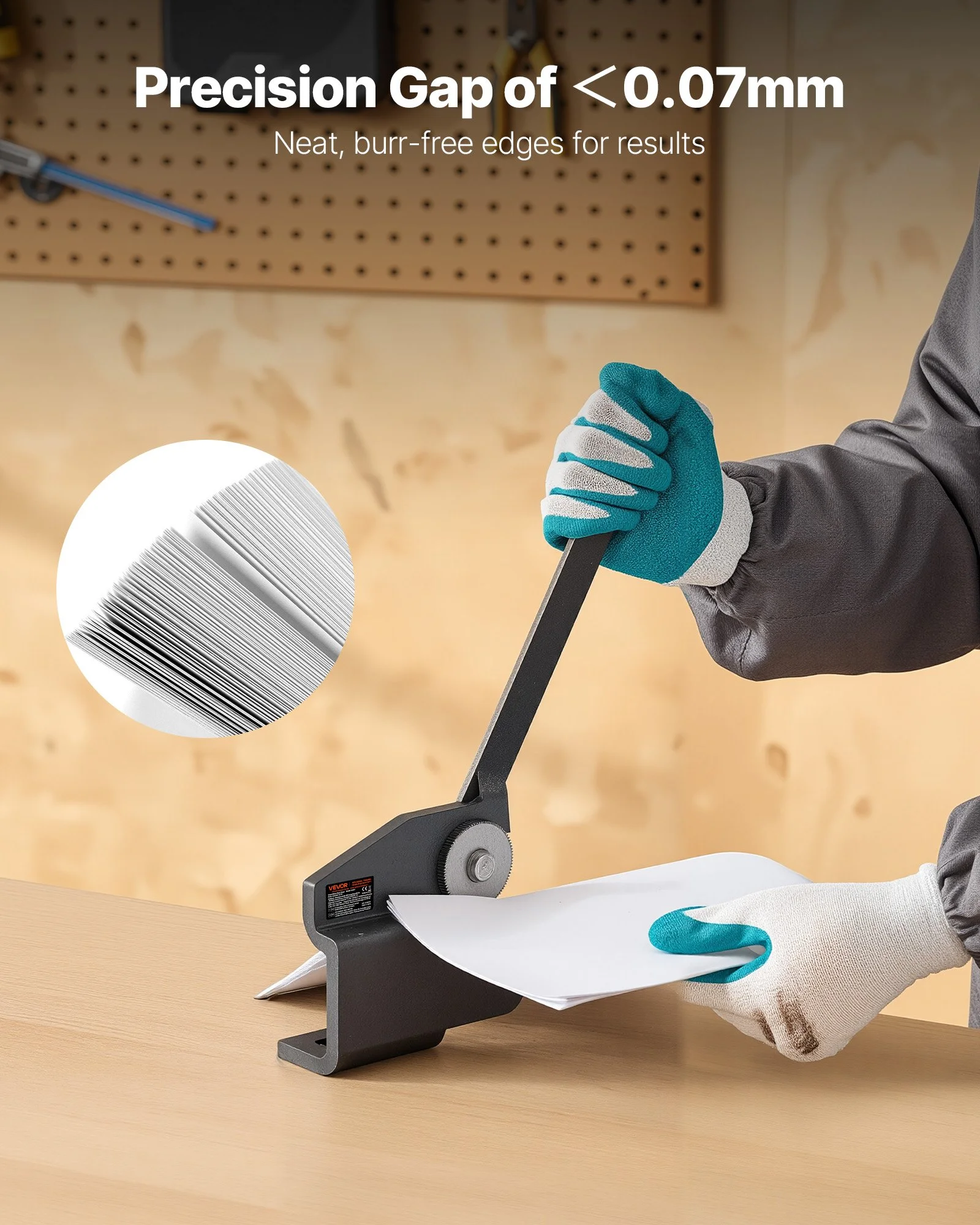 Sheet Metal Shear, Throatless Rotary Hand Shear, 16 Gauge Mild Steel Sheet Cutter with 0.06 in Capacity, with Solid Construction, Mounting Type, for Cutting Steel, Copper, Rebar, and Aluminum - Image 9