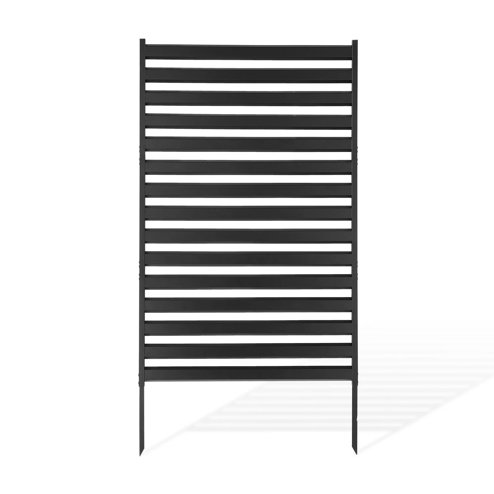 Metal Privacy Screen, 38" W x 60" H Freestanding Modern Privacy Fence, Garden Divider Panel with Extended Ground Stakes & Panel Height Adjustable, Freestanding Outdoor Divider for Garden, Indoor