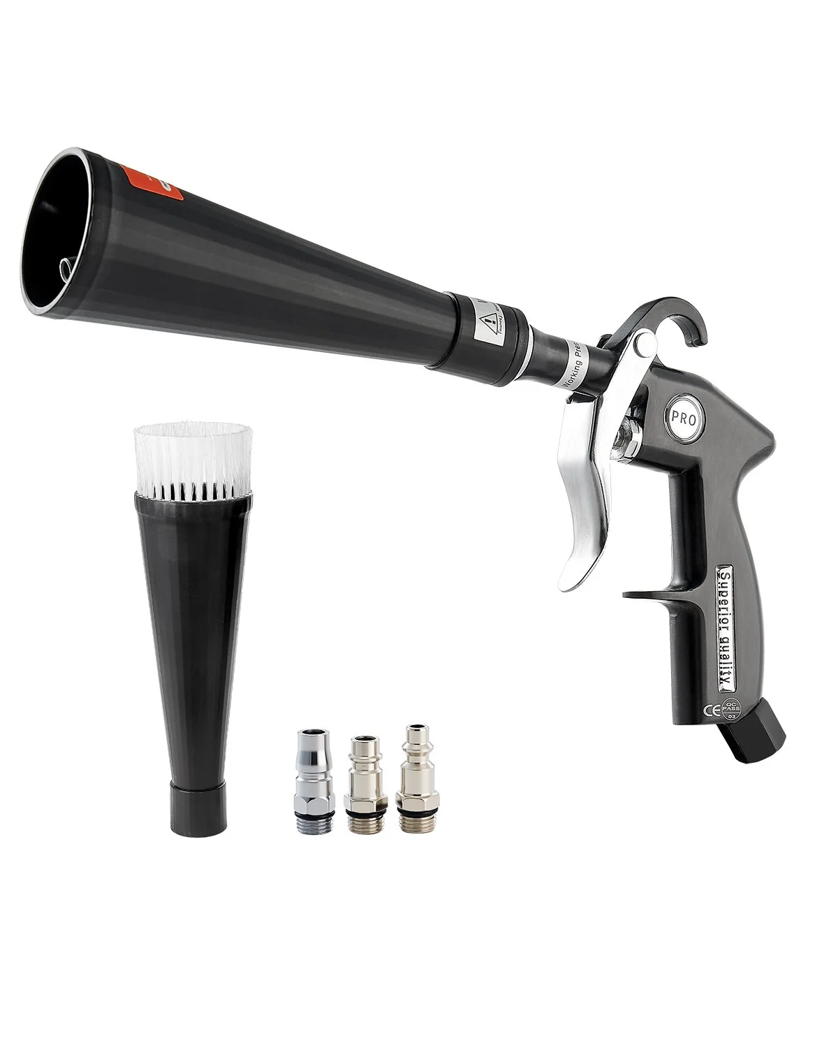 Car Cleaning Gun, 6-9.2 Bar High-Pressure Air Blow Gun with 2 Set Nozzles, 360° Rotating Nozzle for Complete Cleaning, Quickly Blasts Dirt and Dust from Surface, Work with 1/4 NPT Air Compressor