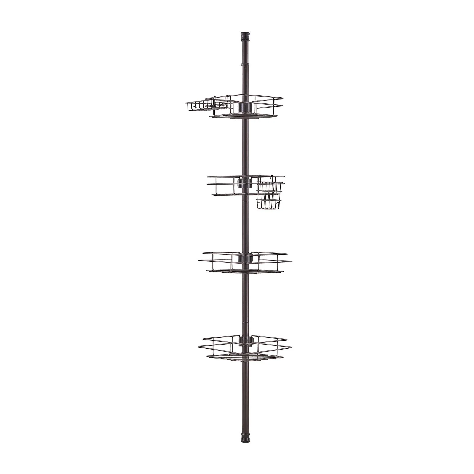 Shower Corner Caddy Tension Pole, 42" to 114" High, Multi-Functional Shower Tension Pole with Strong Load-Bearing Tray, Rust-Proof Easy-to-Install Tension Pole, Fit for Bathroom & Washroom - Image 3